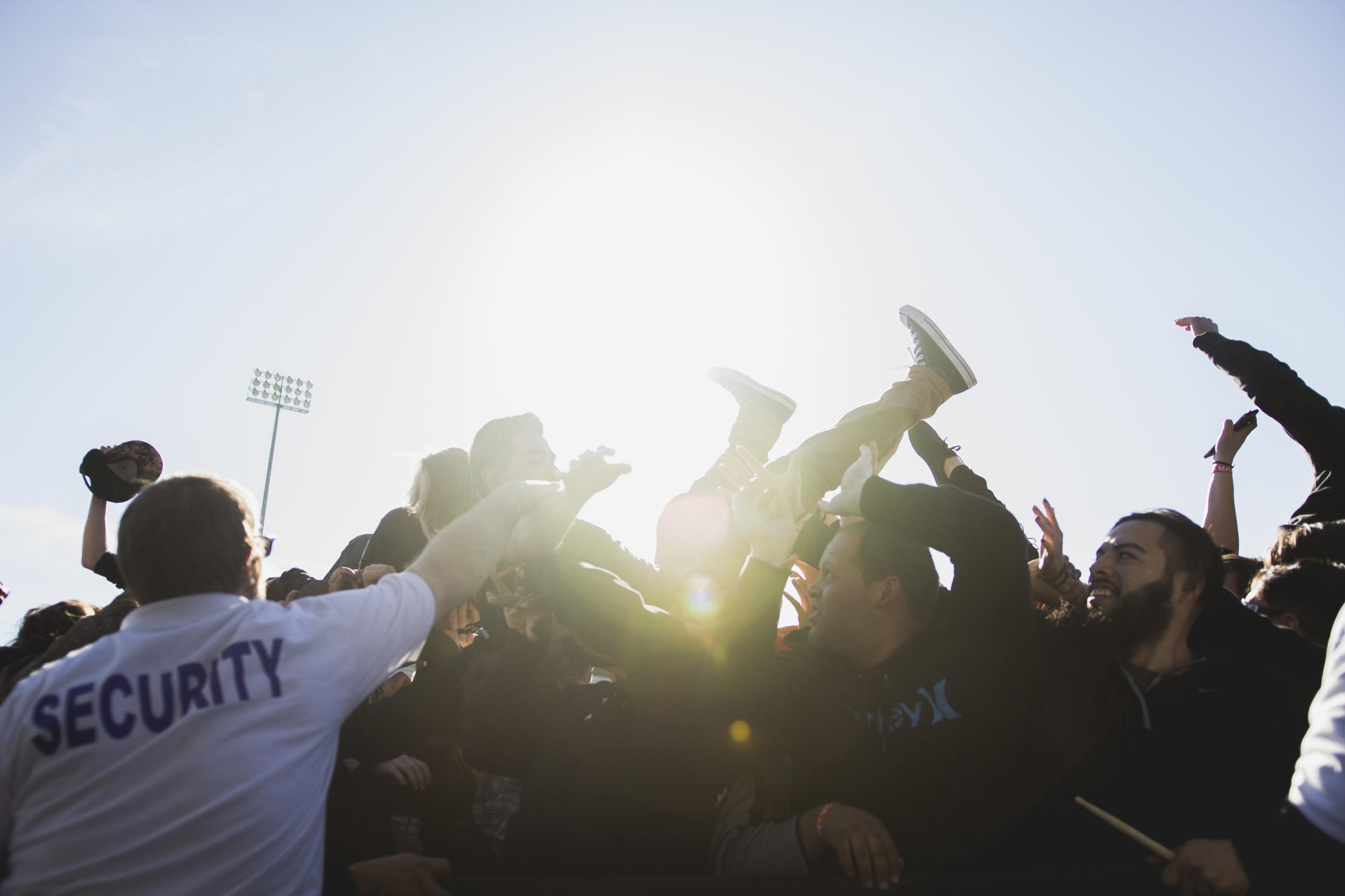   Mainstage crowd surfer.  