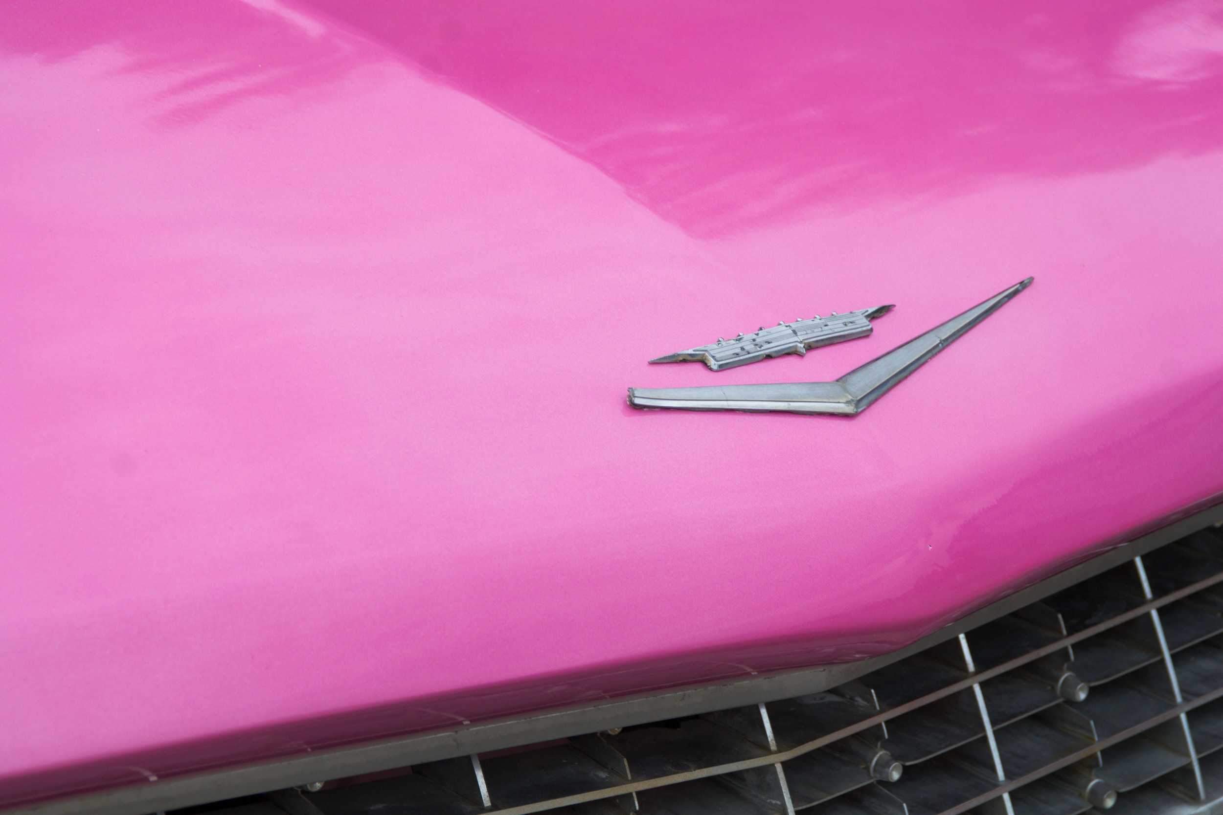  A shock of pink: kooky cars of all colors were present, some with designs and decals. 