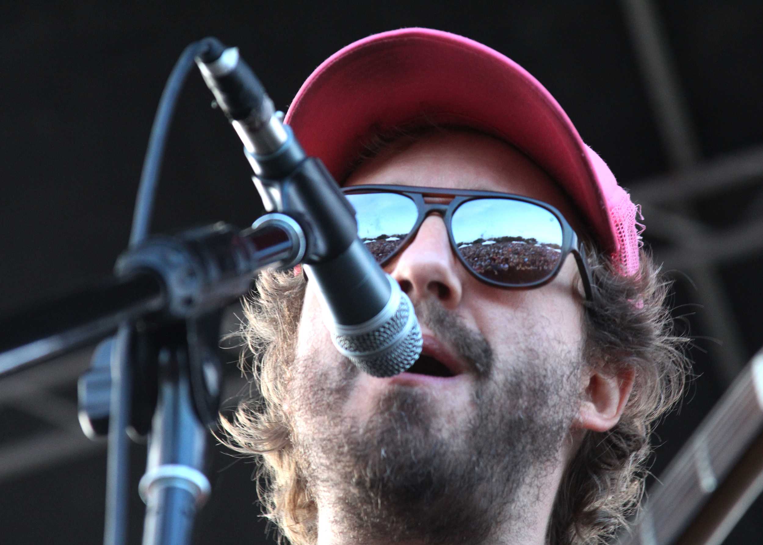   James Petralli of Bop English performing in front of a packed crowd.  Photo by Tess Cagle   