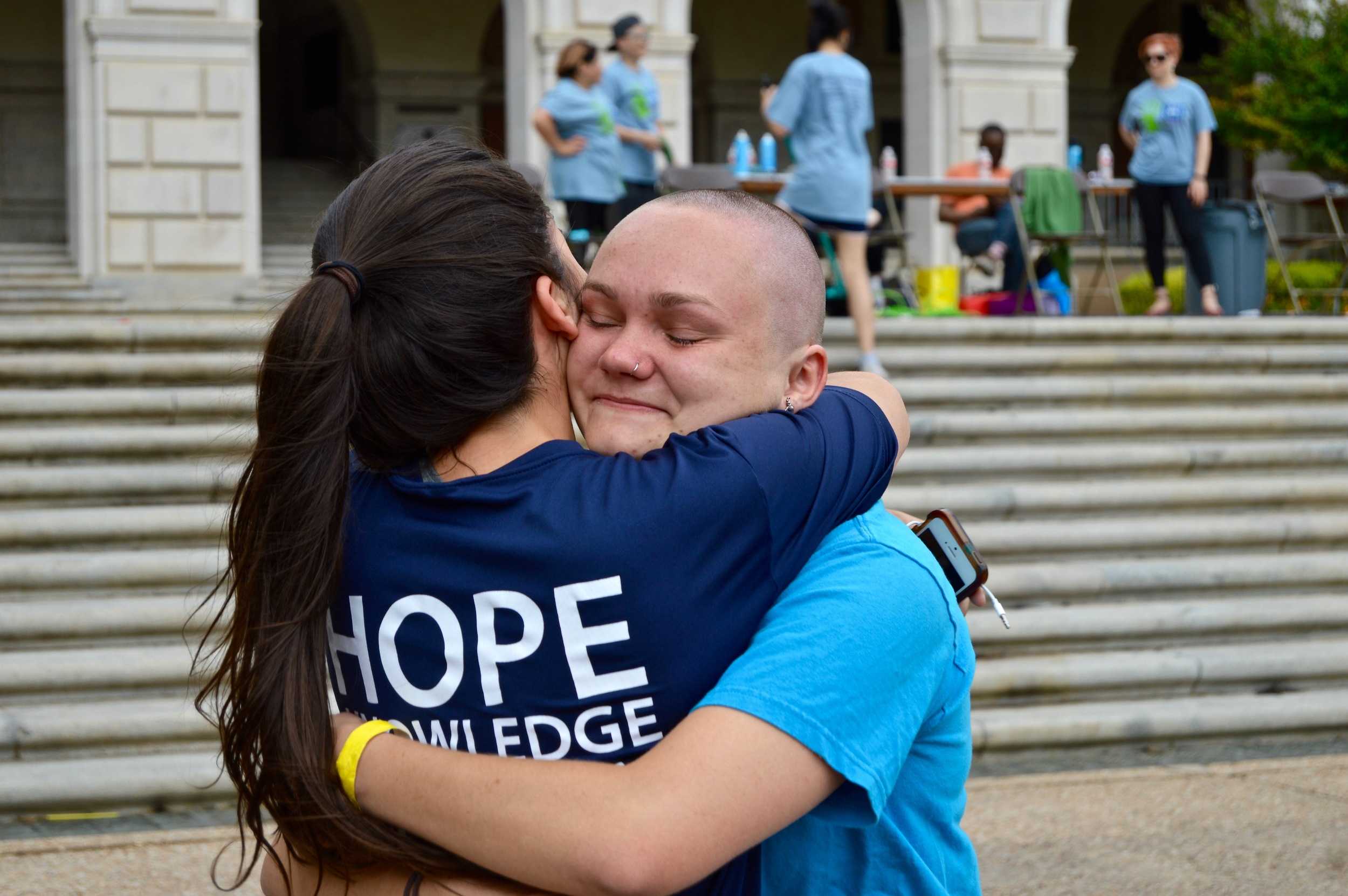   Many hugs were given and many tears were seen on Sunday at Brave the Shave.  