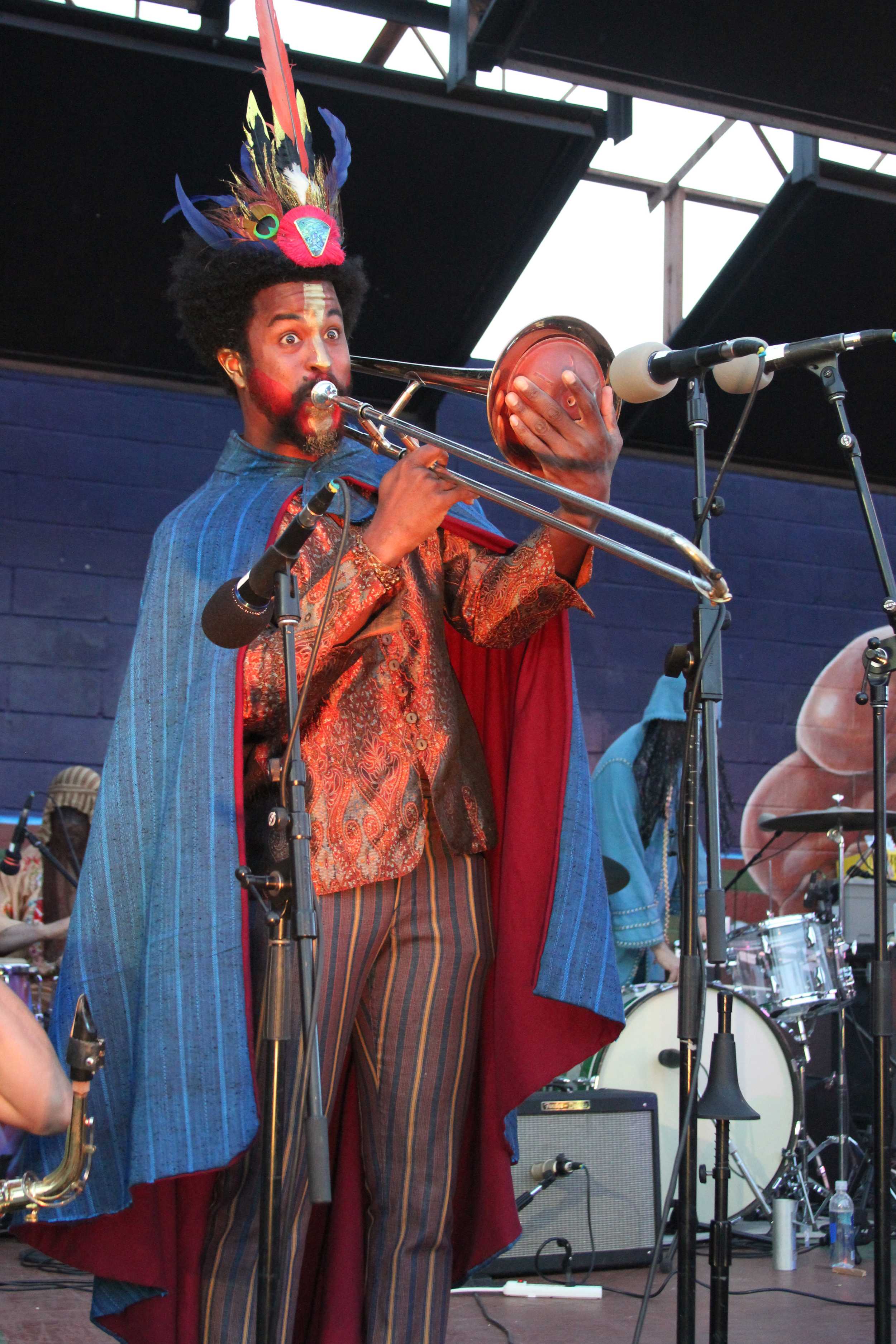  The Golden Dawn Arkestra performs at Pan Am Park during MapJam.&nbsp;   Photo by Tess Cagle  