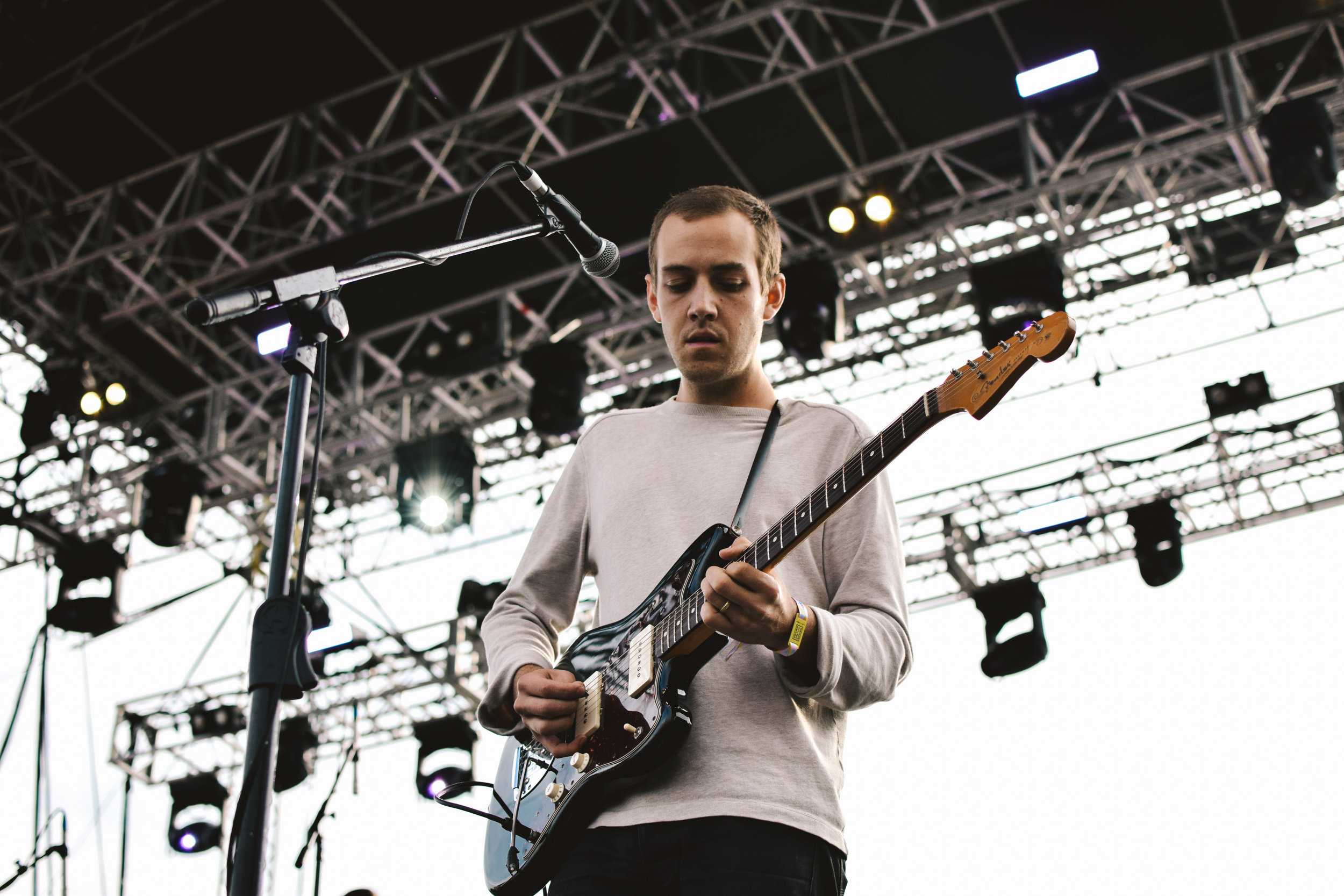   Guitarist of Wild Nothing plays to the crowd.  