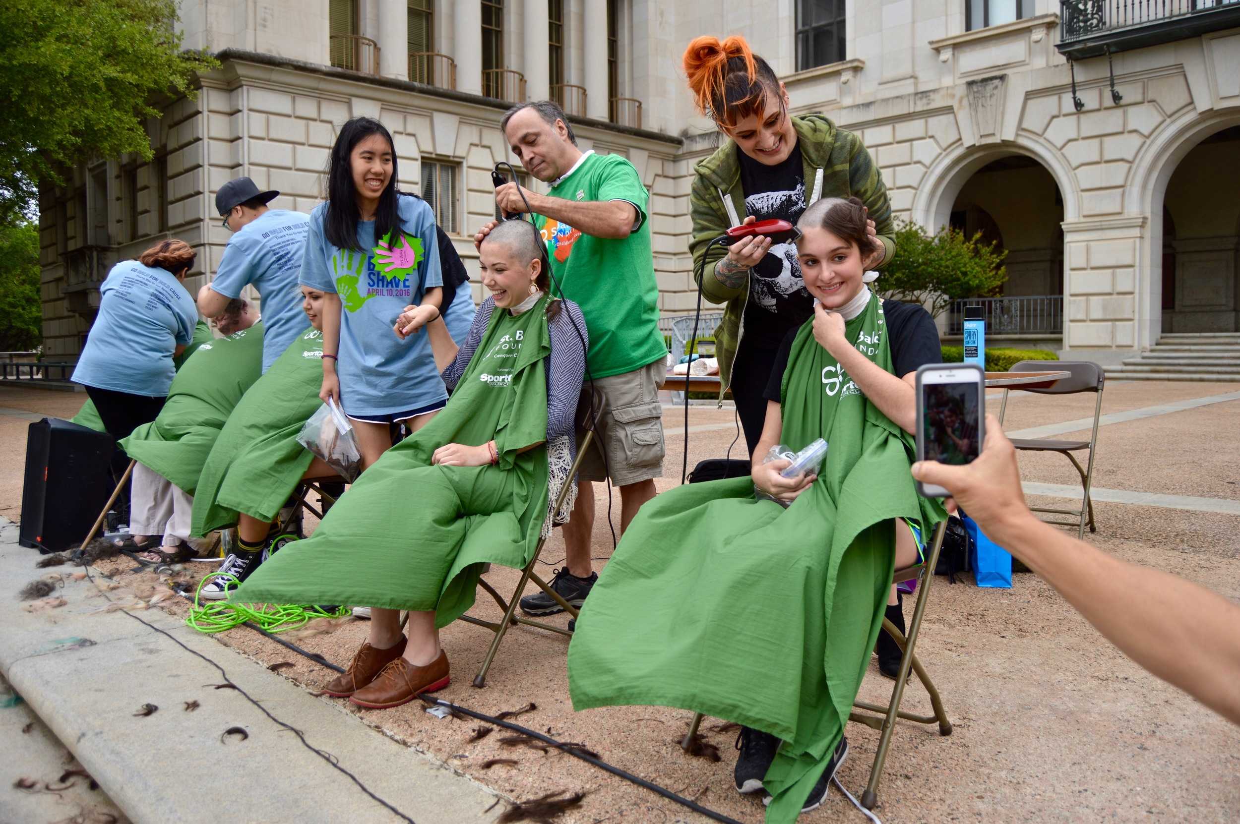   More than 150 people shaved their heads at Brave the Shave.  