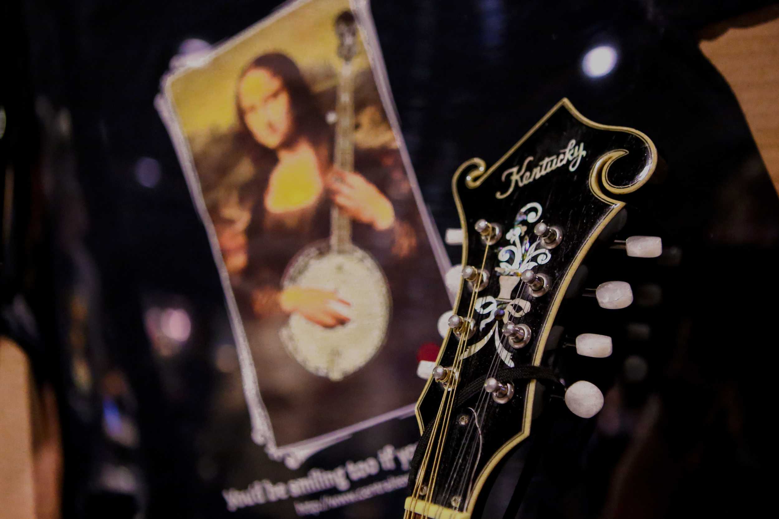   Detail of a banjo owned by a member of the Central Texas Bluegrass Association.  