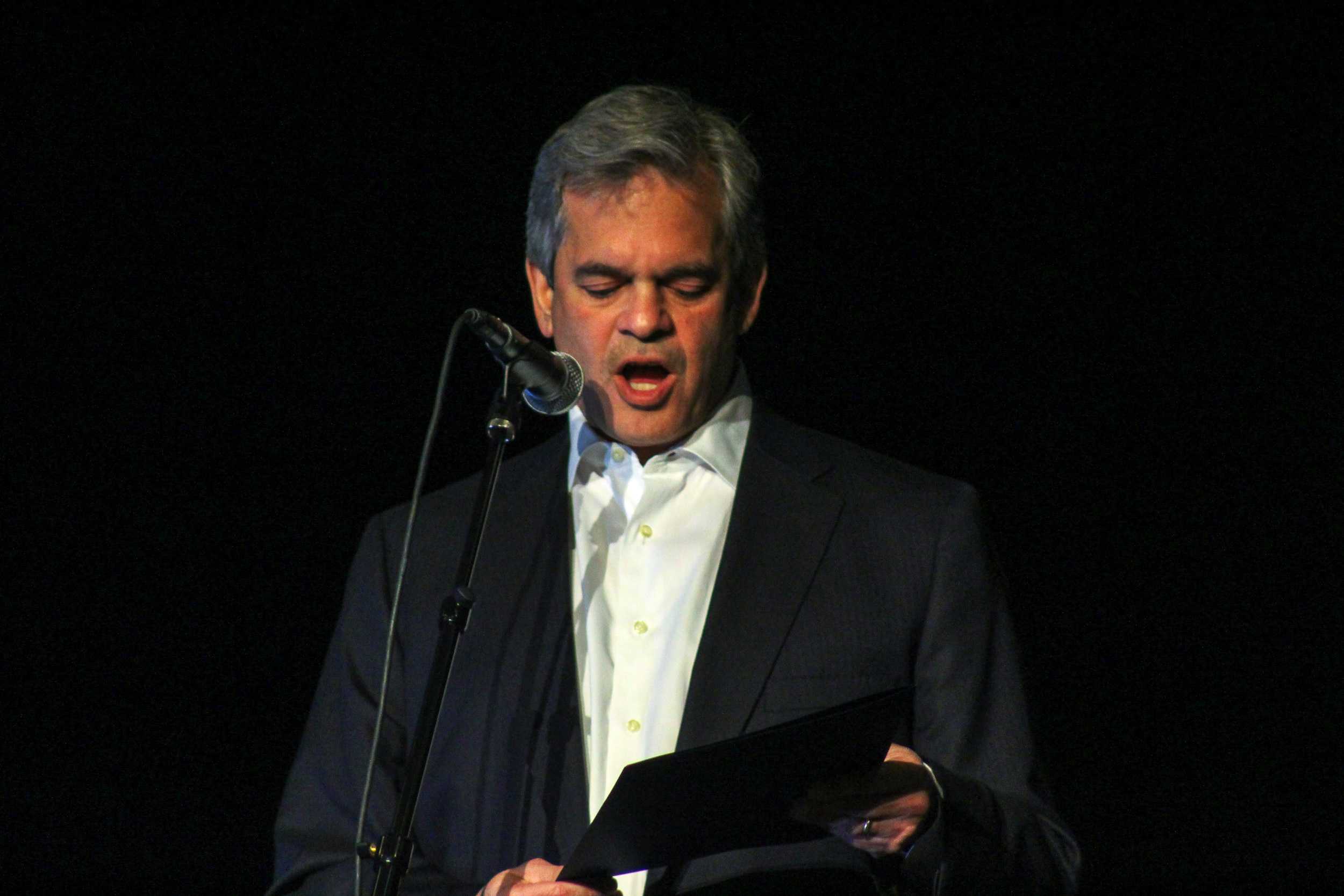   Austin Mayor Steve Adler opens the event with a speech promoting and supporting the local music community.  