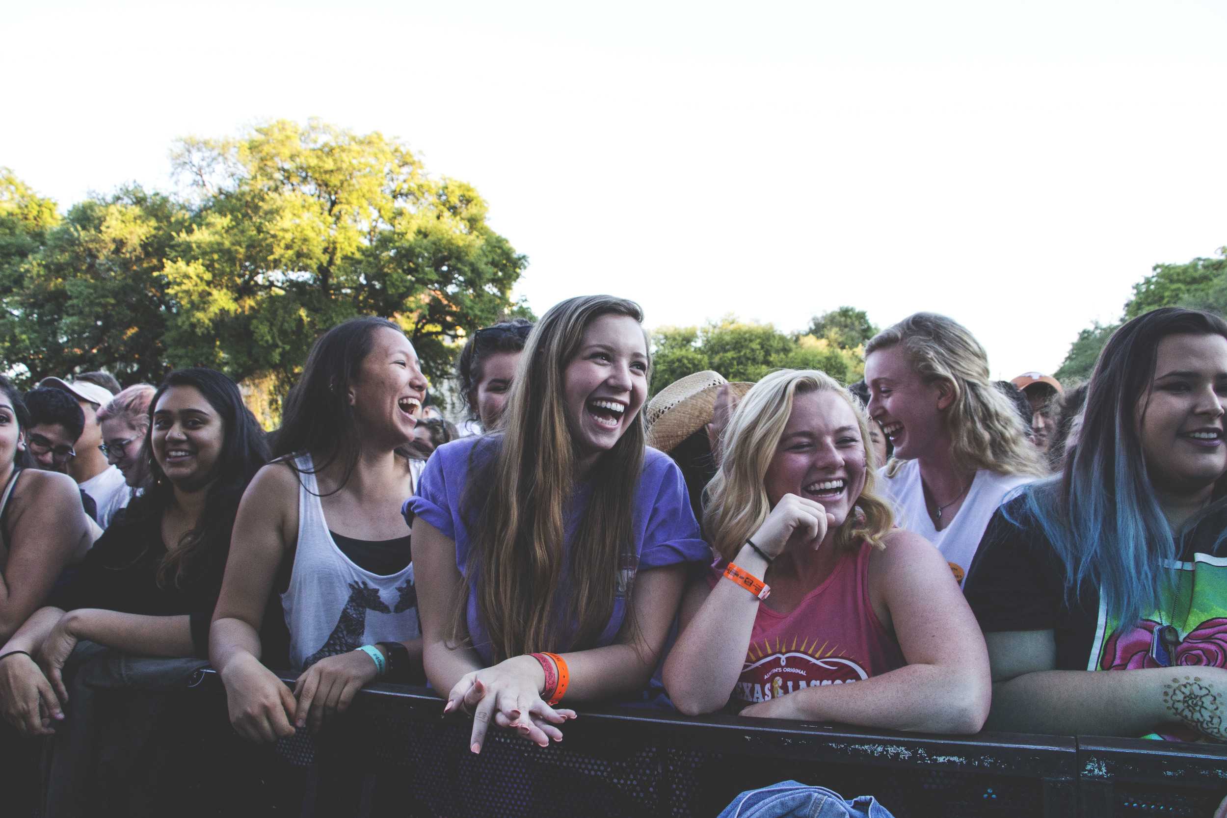   The crowd waits for Misterwives to come on stage.   