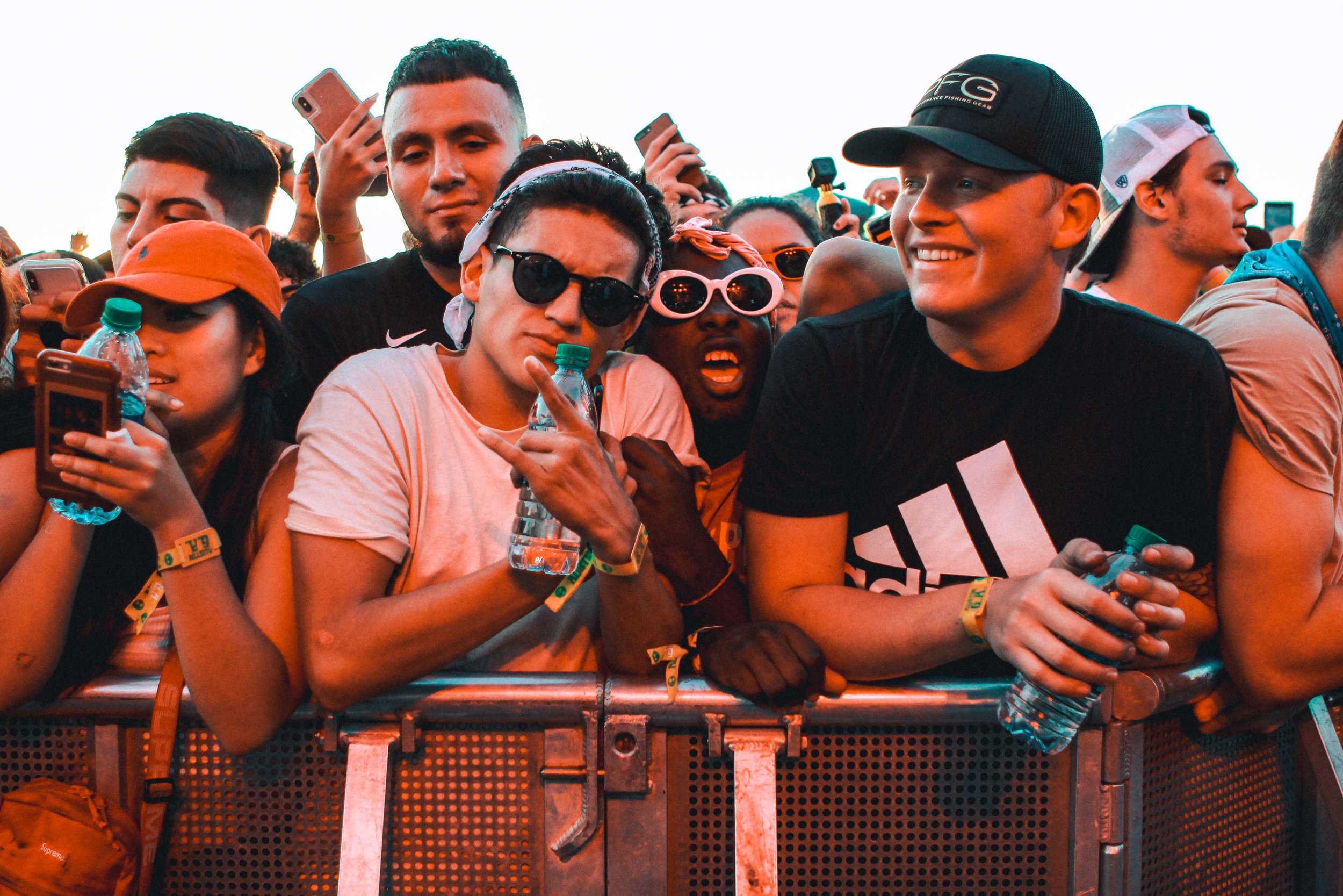   Fans at the front of the stage had been waiting for hours.  