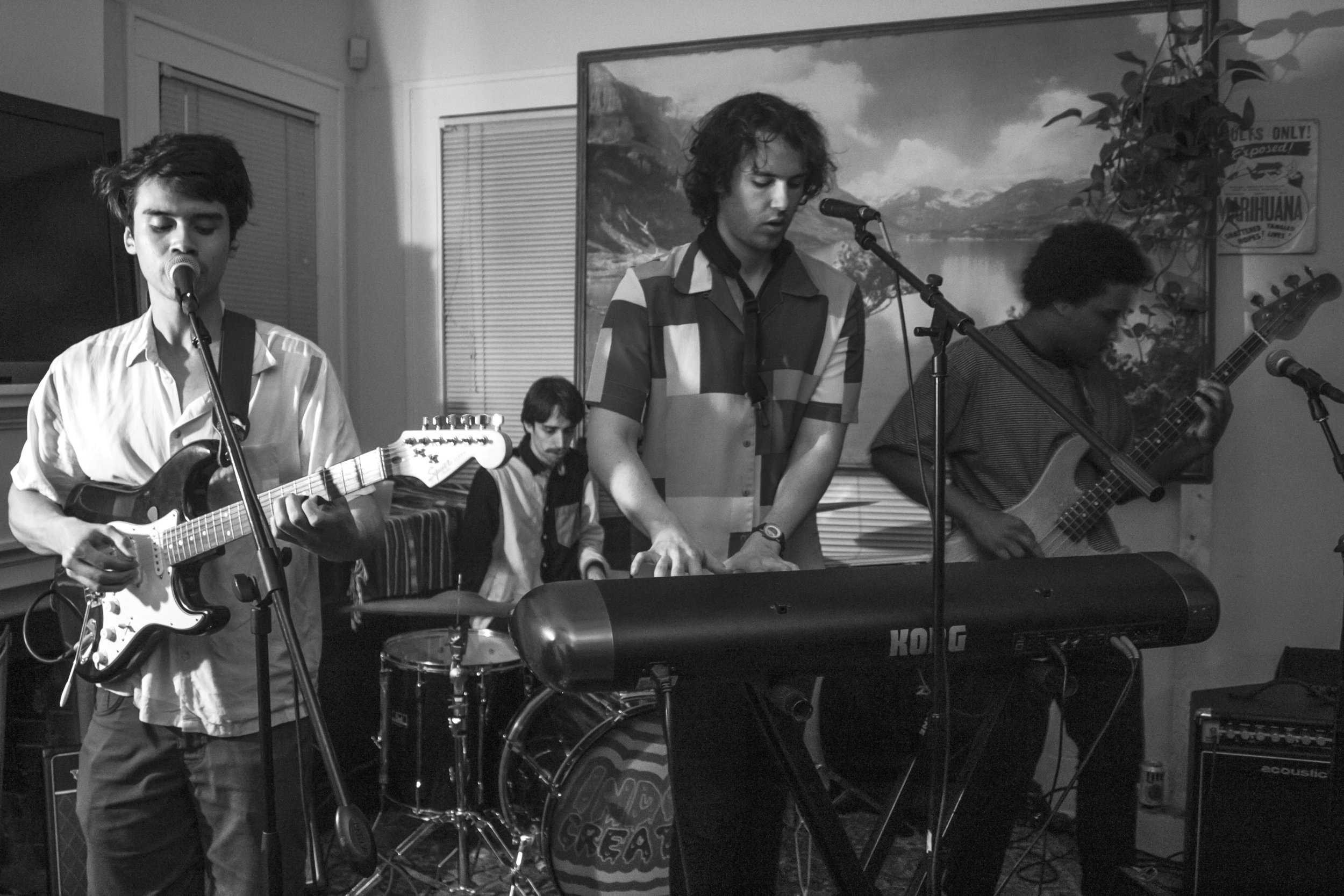   The indie pop band Indoor Creatures groove to their ballad, “Dreams or Whatever.”  