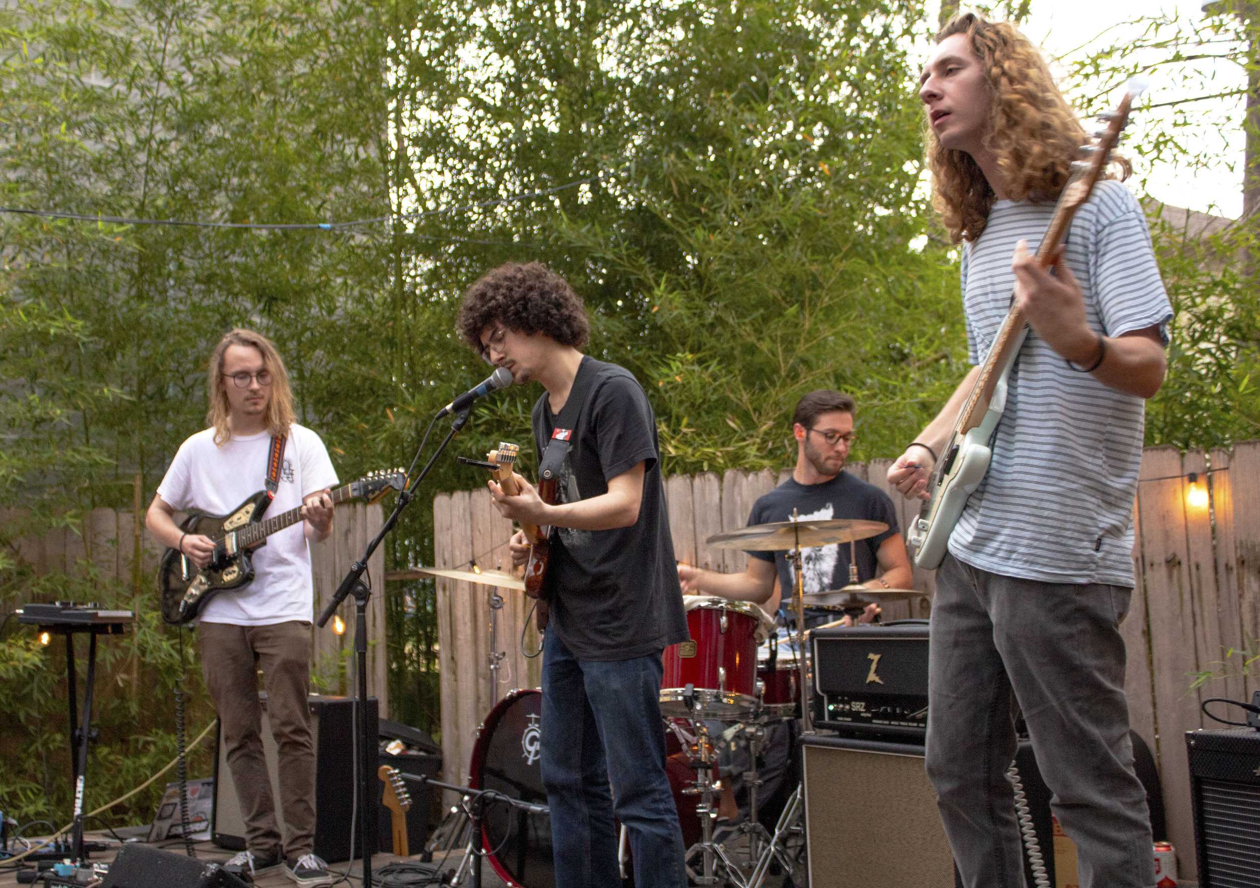   Nine Blind Men and The Tiger jam on the outdoor stage.  