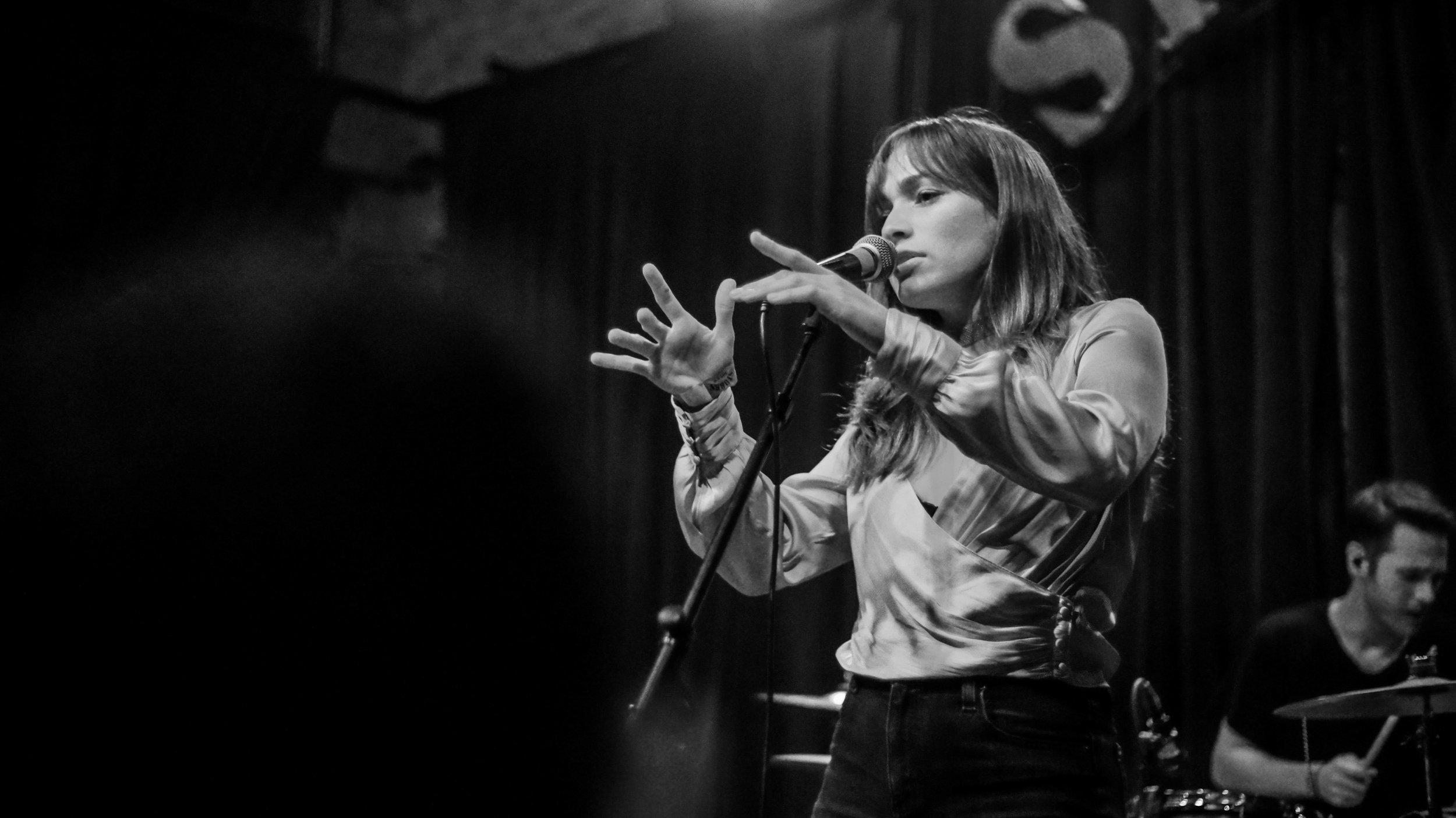   Keyboardist and vocalist Michelle Guerrero performs at Stubb's BBQ.   