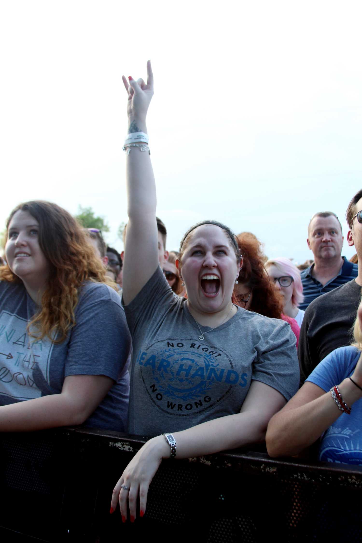   A fan of Bear Hands screams during their set.  Photo by Tess Cagle   