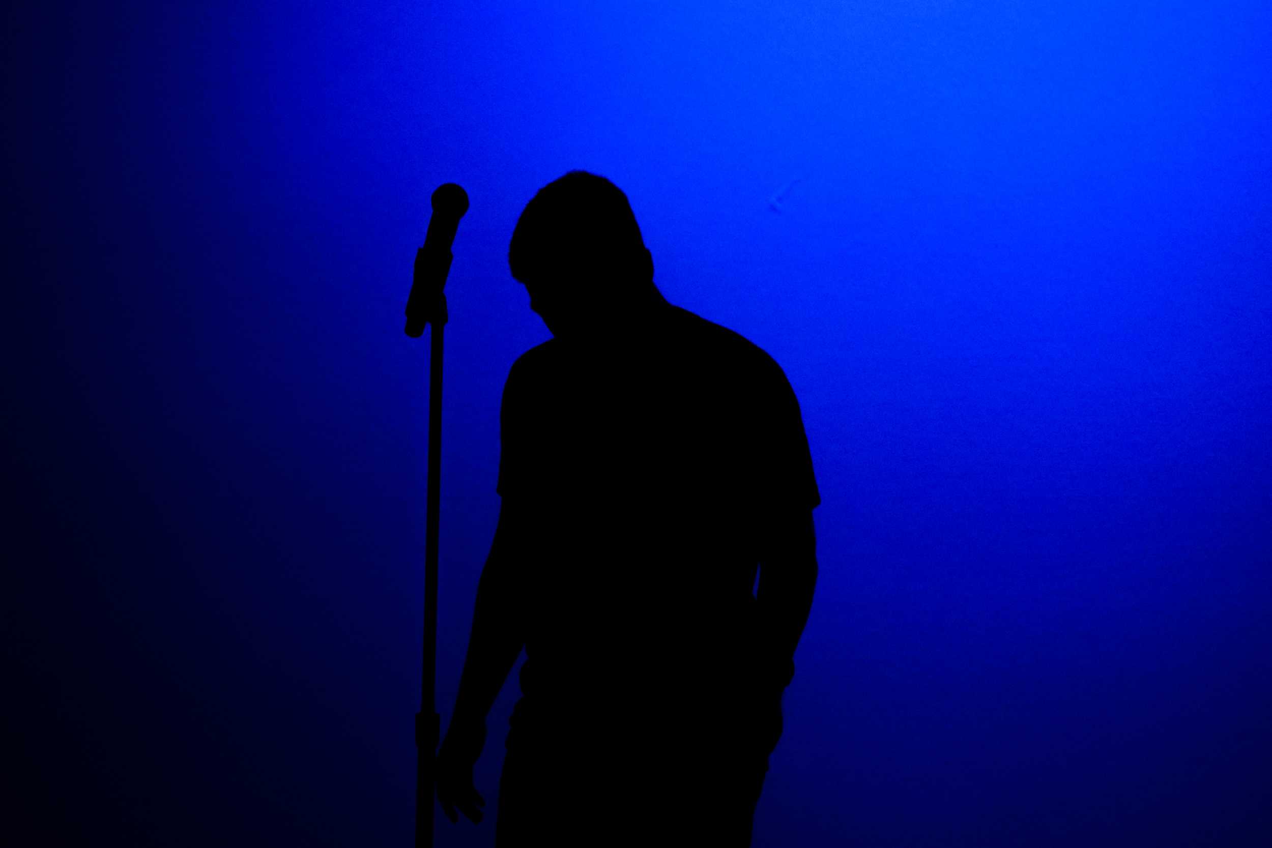   Ray Villarreal pauses in the middle of his performance to dedicate his song to his grandmother who is sick with cancer who could not make it to the performance.  