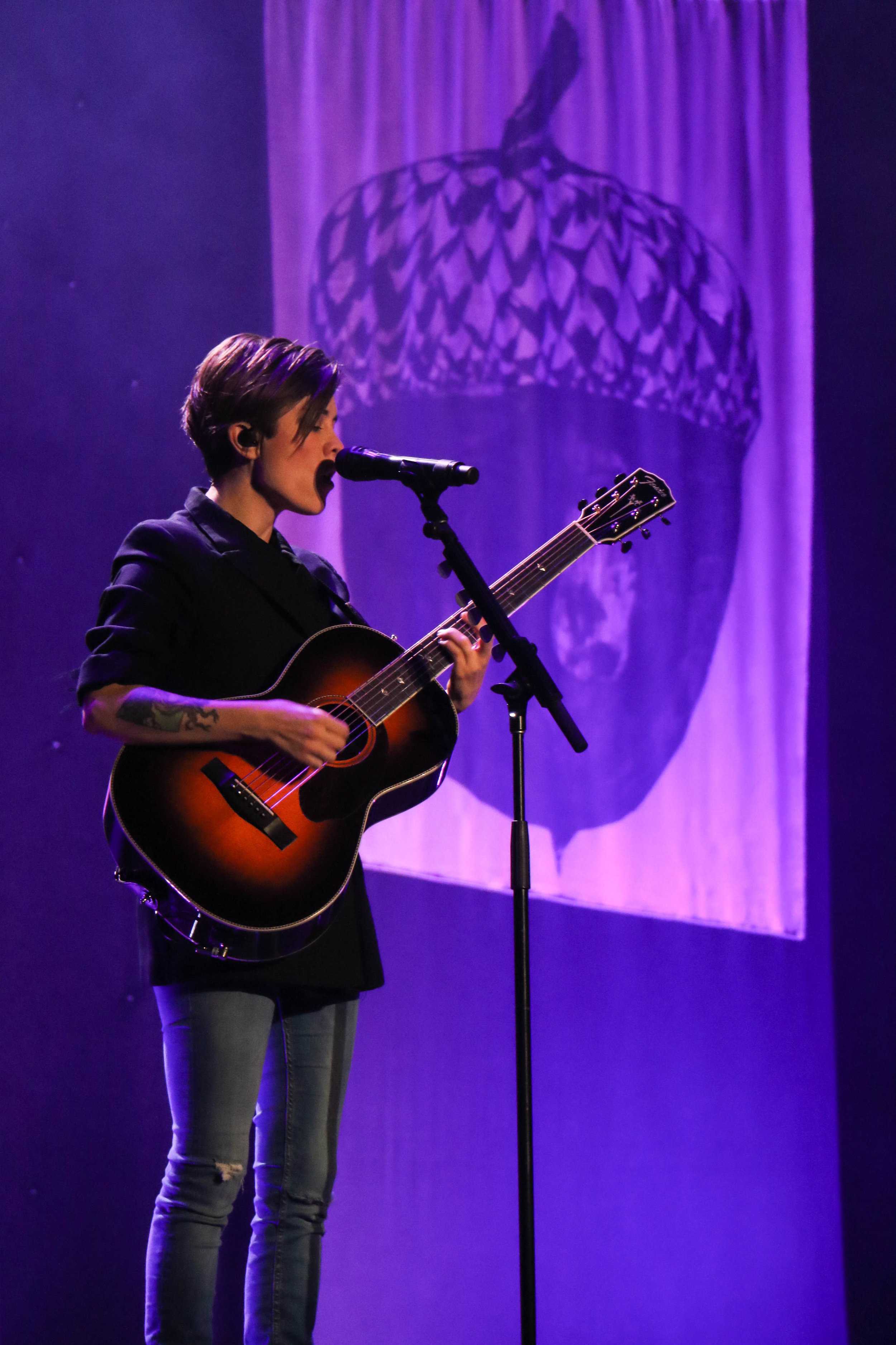   Tegan lost her voice for the second night in Austin but managed to sing some background vocals accompanied by stellar guitar playing.  