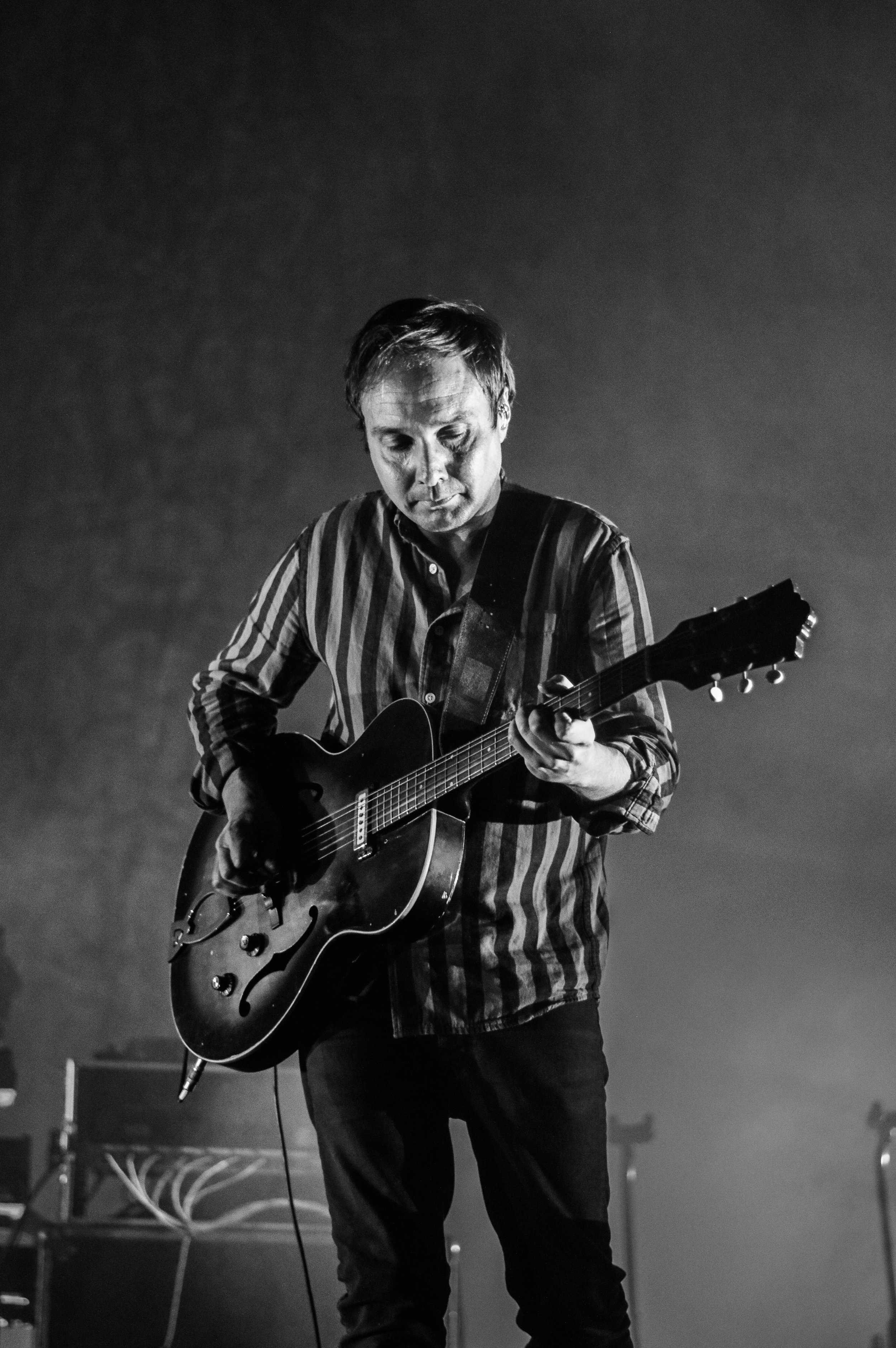   Daniel Rossen, a guitarist and co-lead vocalist for Grizzly Bear, sings for a packed show at The Moody Theater.  