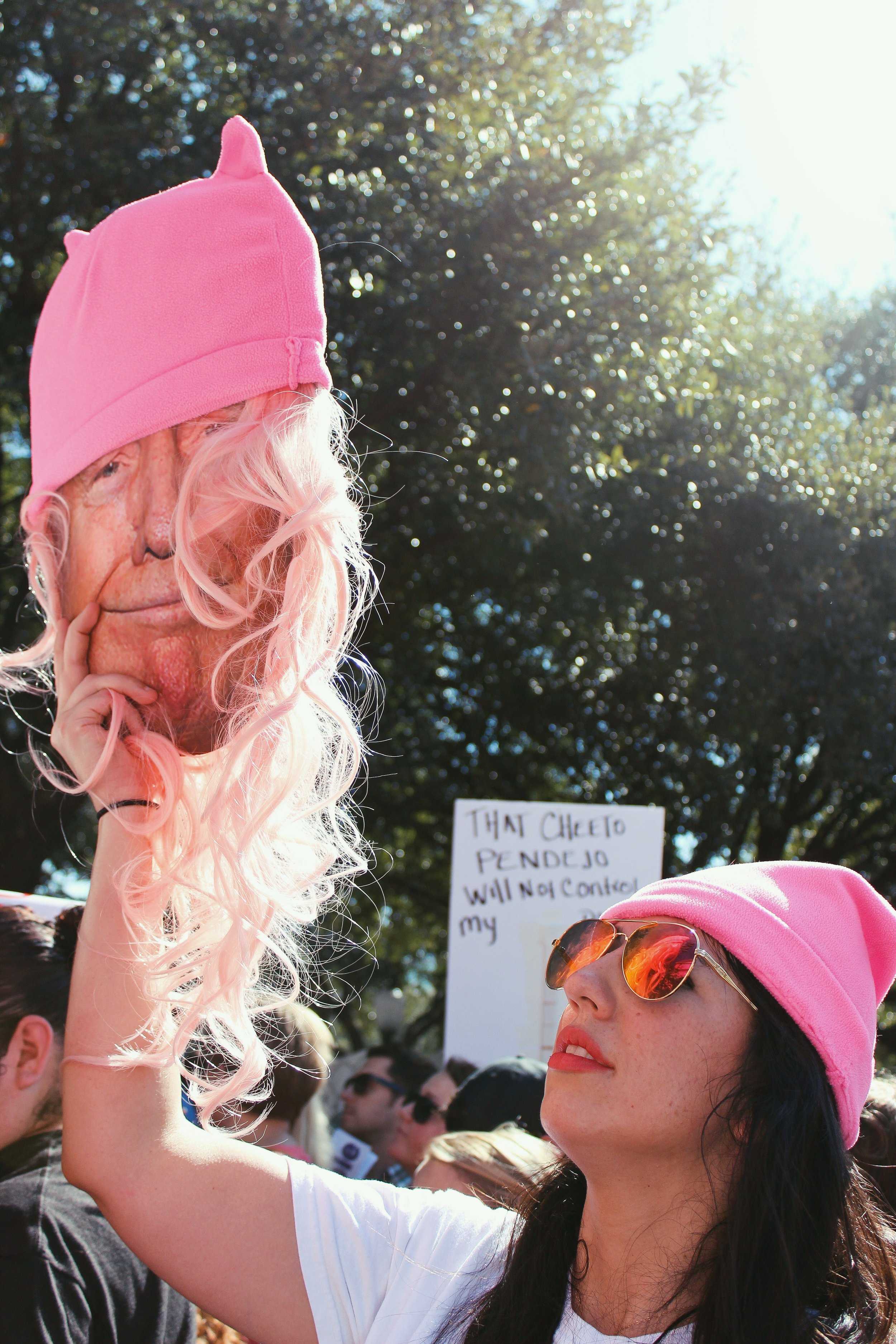   Pink hats flooded the Capitol lawn, and all over the world, becoming an anti-Trump symbol.  