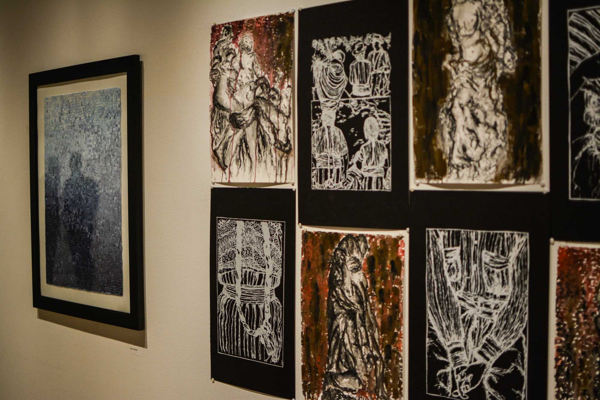  The Study Abroad Art Show pieces displayed at the Visual Art Center on campus were made during the students’ six week stay in Italy studying the rich tradition of ornamentation and decoration. 