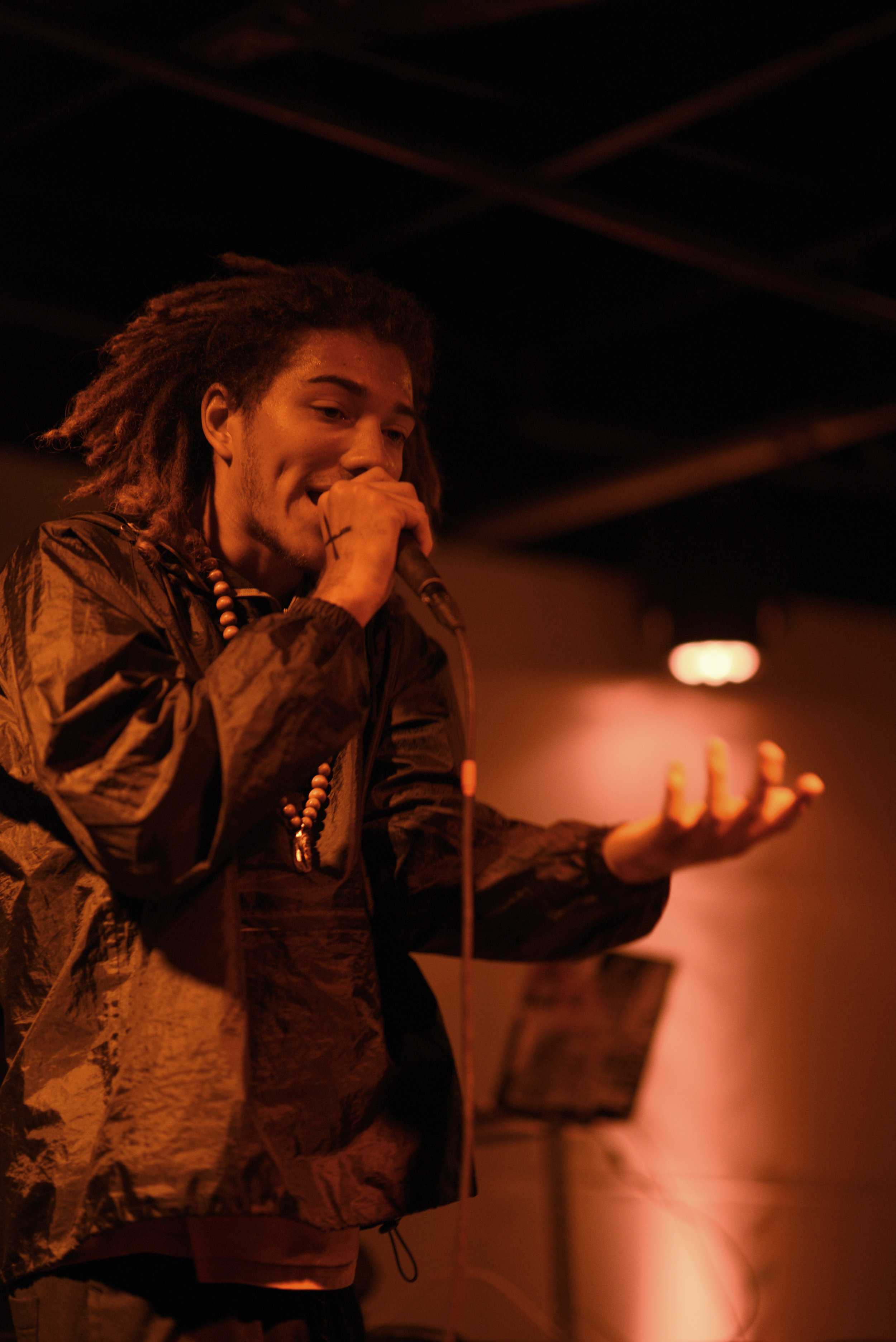   Rappers Zay Guru and Brandon Lewiiis perform together at the show.  