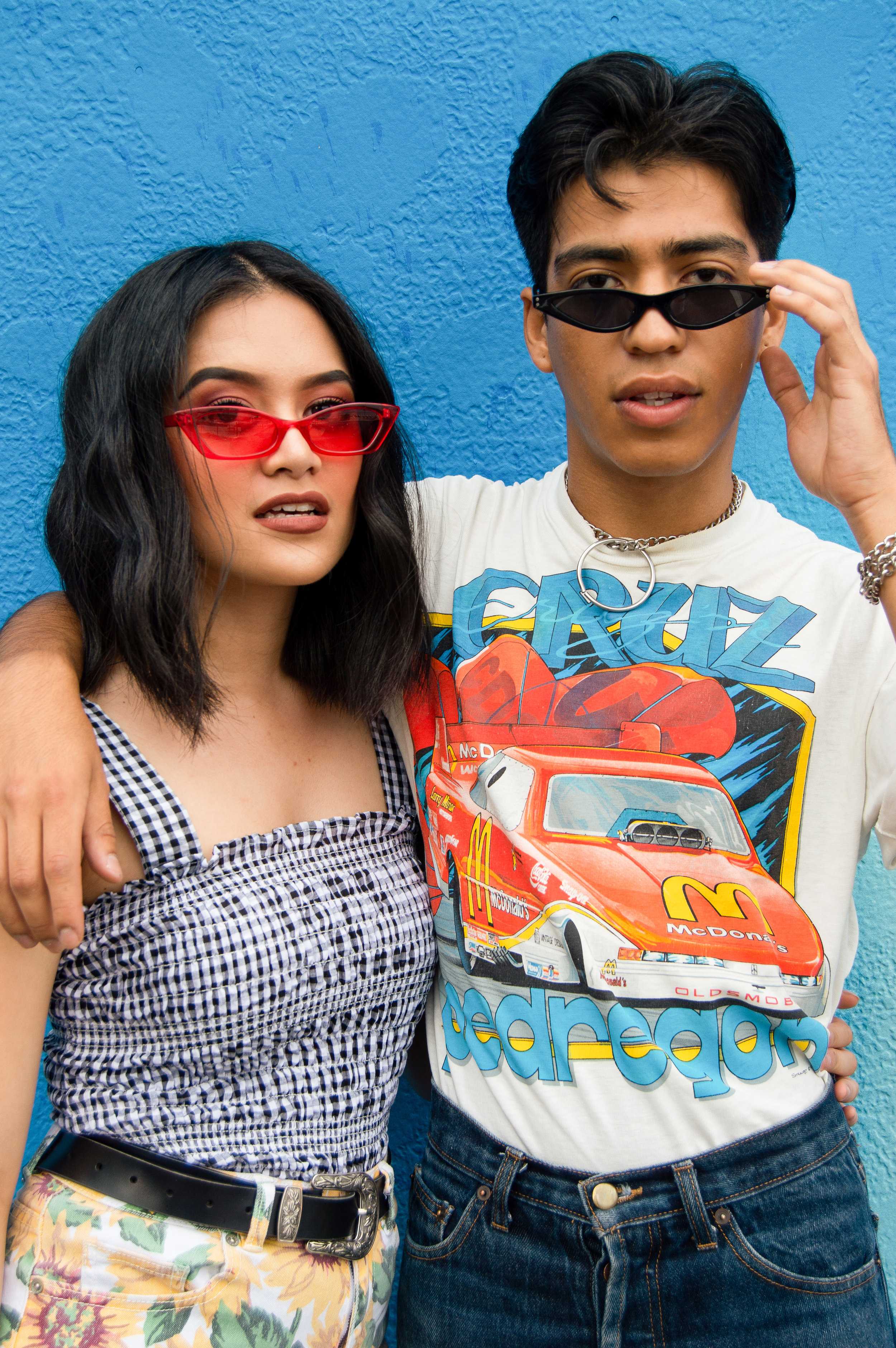   Zoe Judilla and Cruz Rendon in their festival fits.   