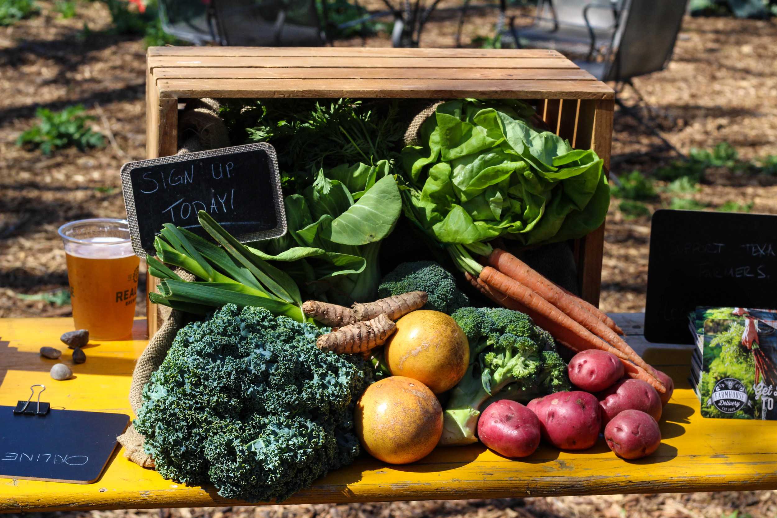   Farmhouse Delivery promotes local farmers and encourages the public to sign up for their delivery services.  