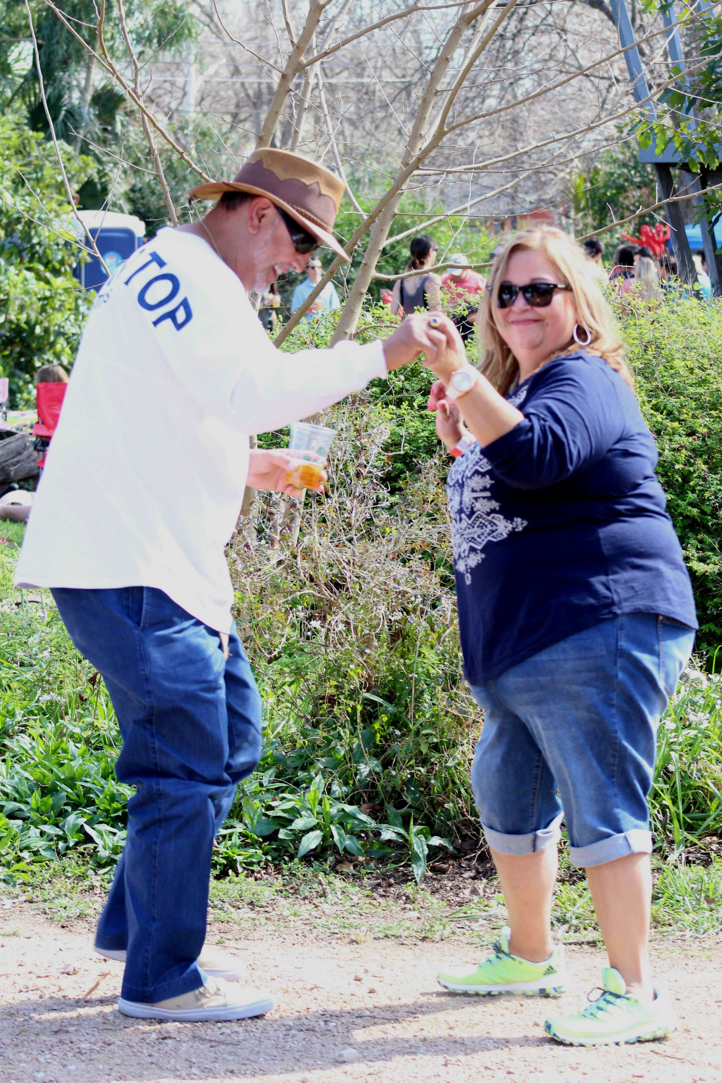   A couple dances to one of the songs played by the Gulf Coast Playboys.  