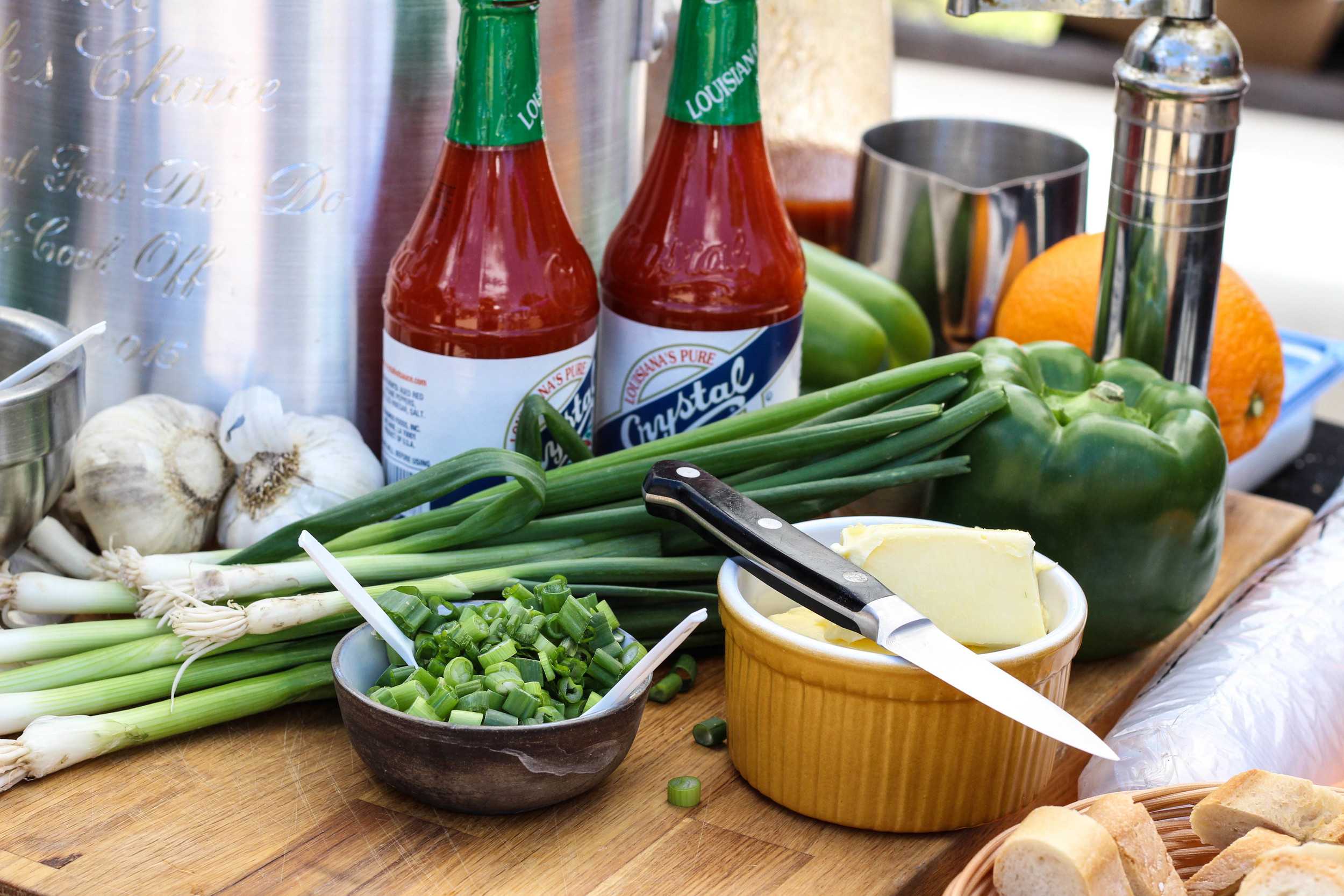   Tispy Texan showcases the fresh ingredients incorporated in their gumbo.    