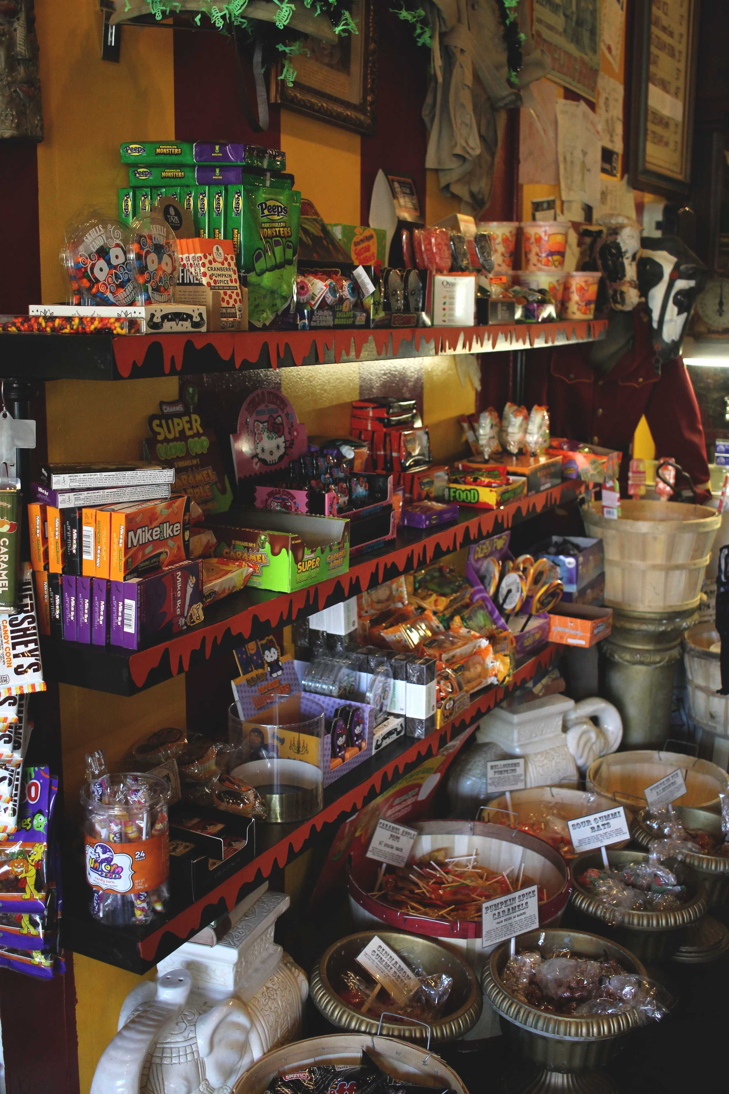   Big Top Candy Shop’s offers a variety of halloween-themed candy.  