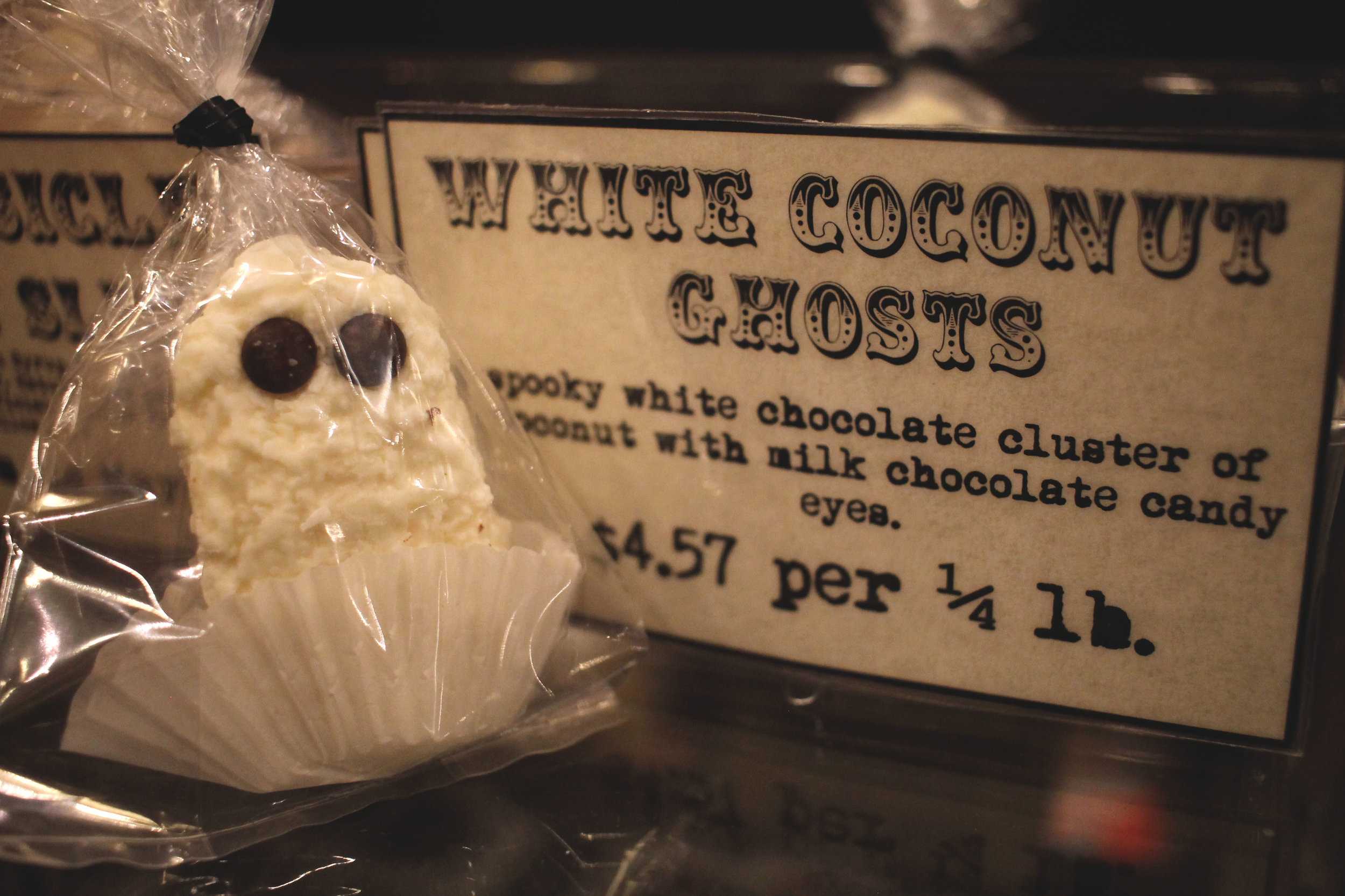   These spooky ghosts make a delicious treat with a coconut and chocolate mix.     