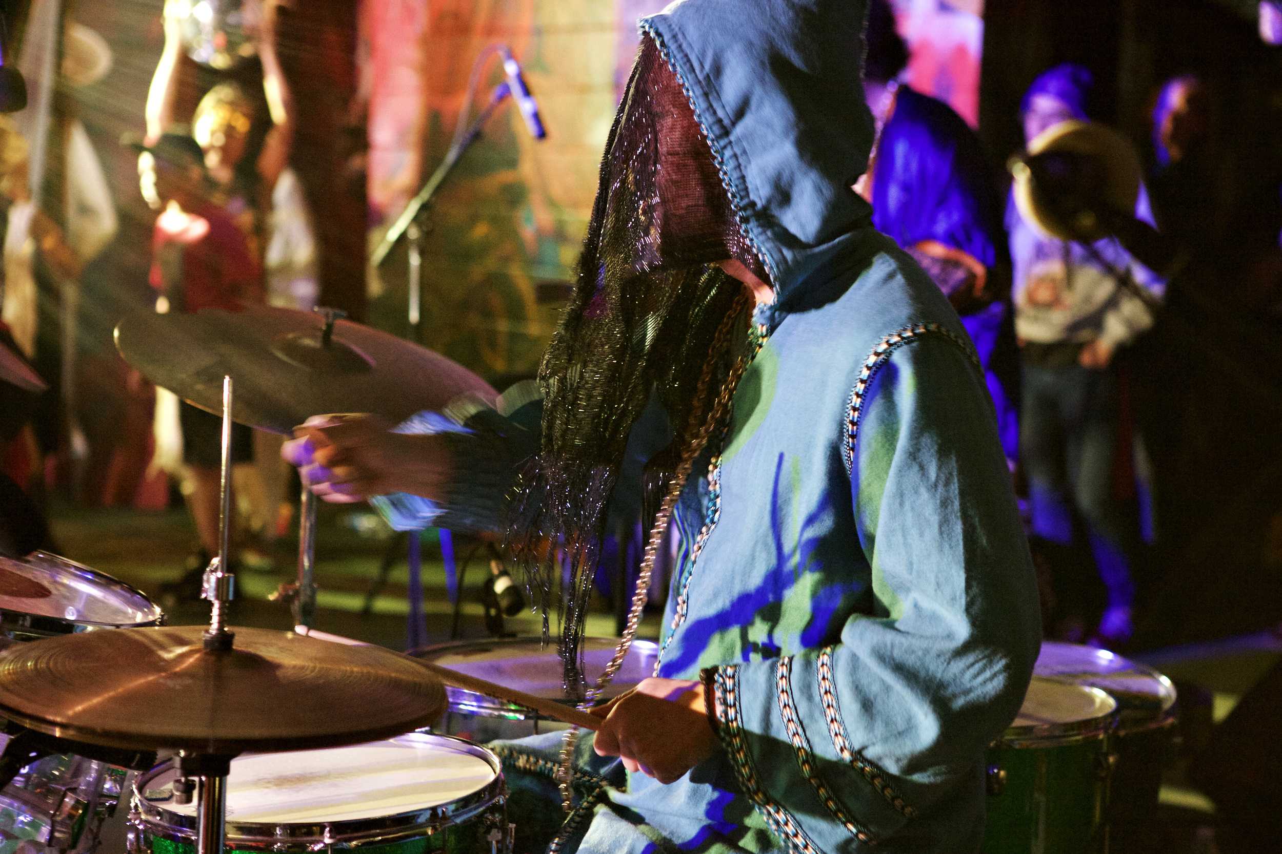  The Golden Dawn Arkestra performs at Pan Am Park during MapJam.&nbsp;   Photo by Sarah Jasmine Montgomery&nbsp;  