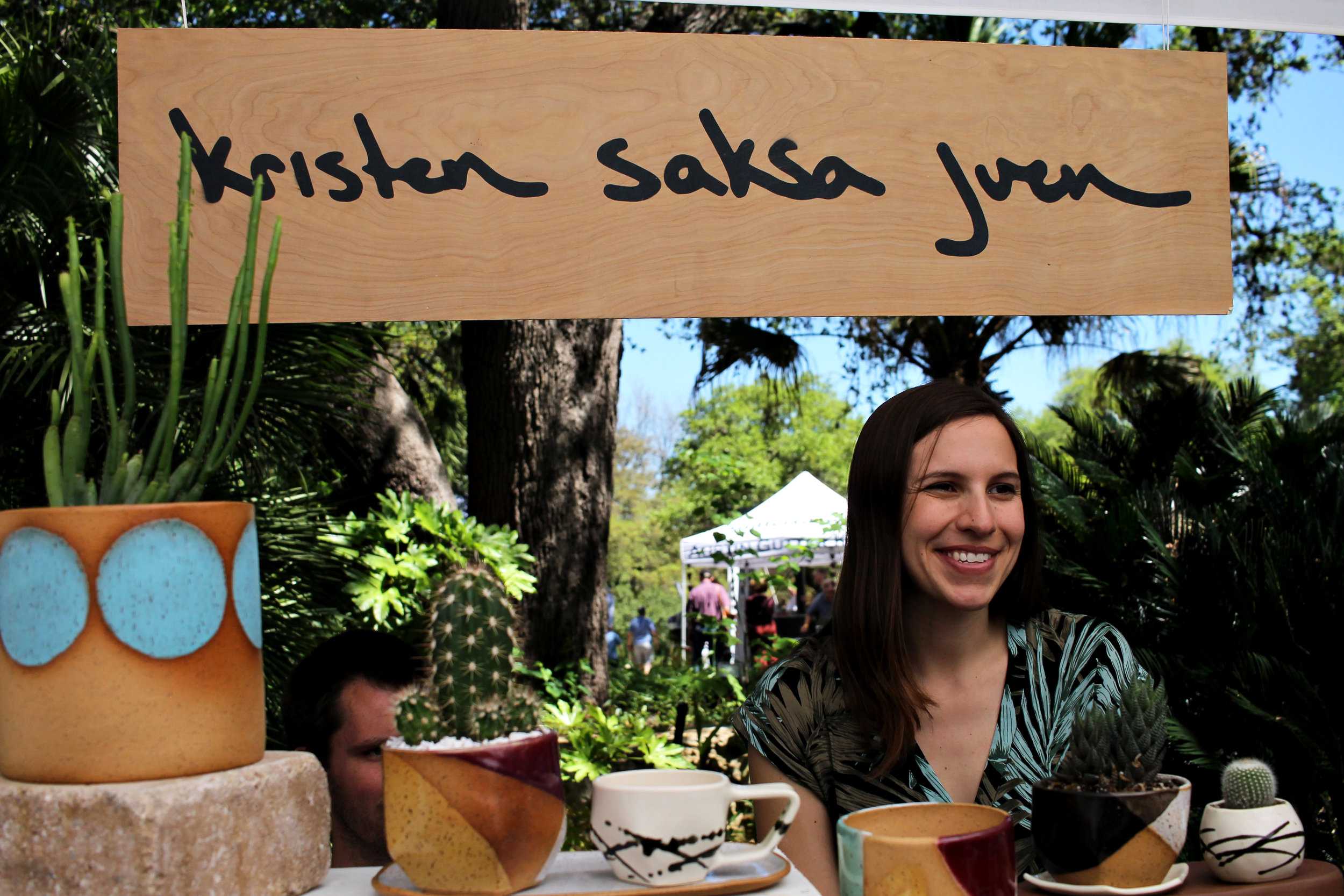   Kristen Saksa Juen is a ceramic artist, designer, and maker. She was one of the vendors at the Zilker Garden Festival.  