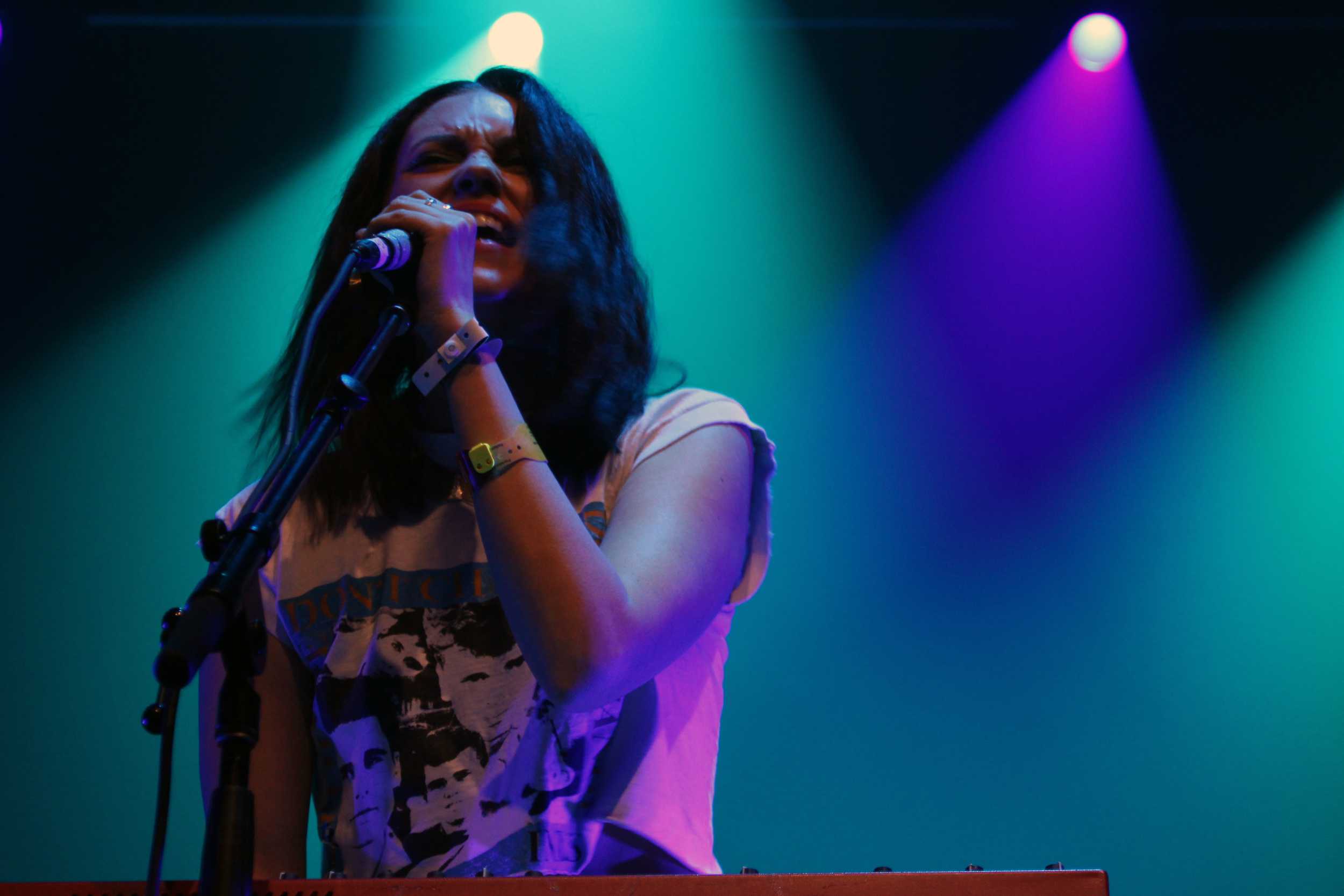  Family of the Year's Christina Schroeter sings at the 101x showcase at ACL Live at the&nbsp;Moody Theater. Photo by Samantha J. Grasso. 