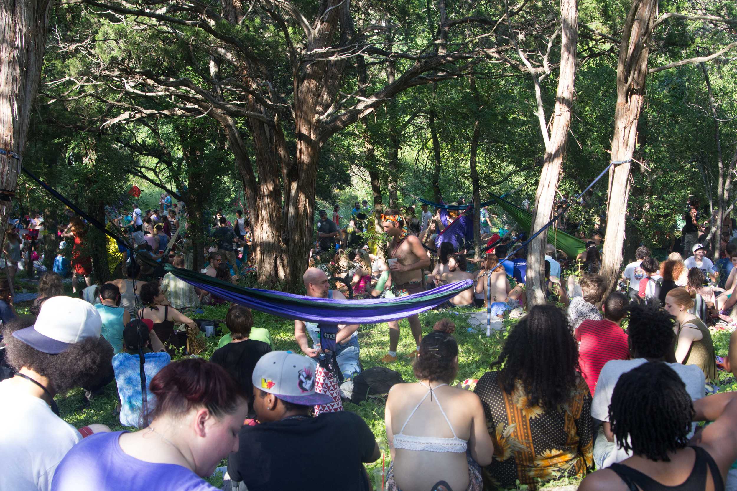   Pease Park was packed with festival goers to celebrate Eeyore’s 53rd Birthday Party.     