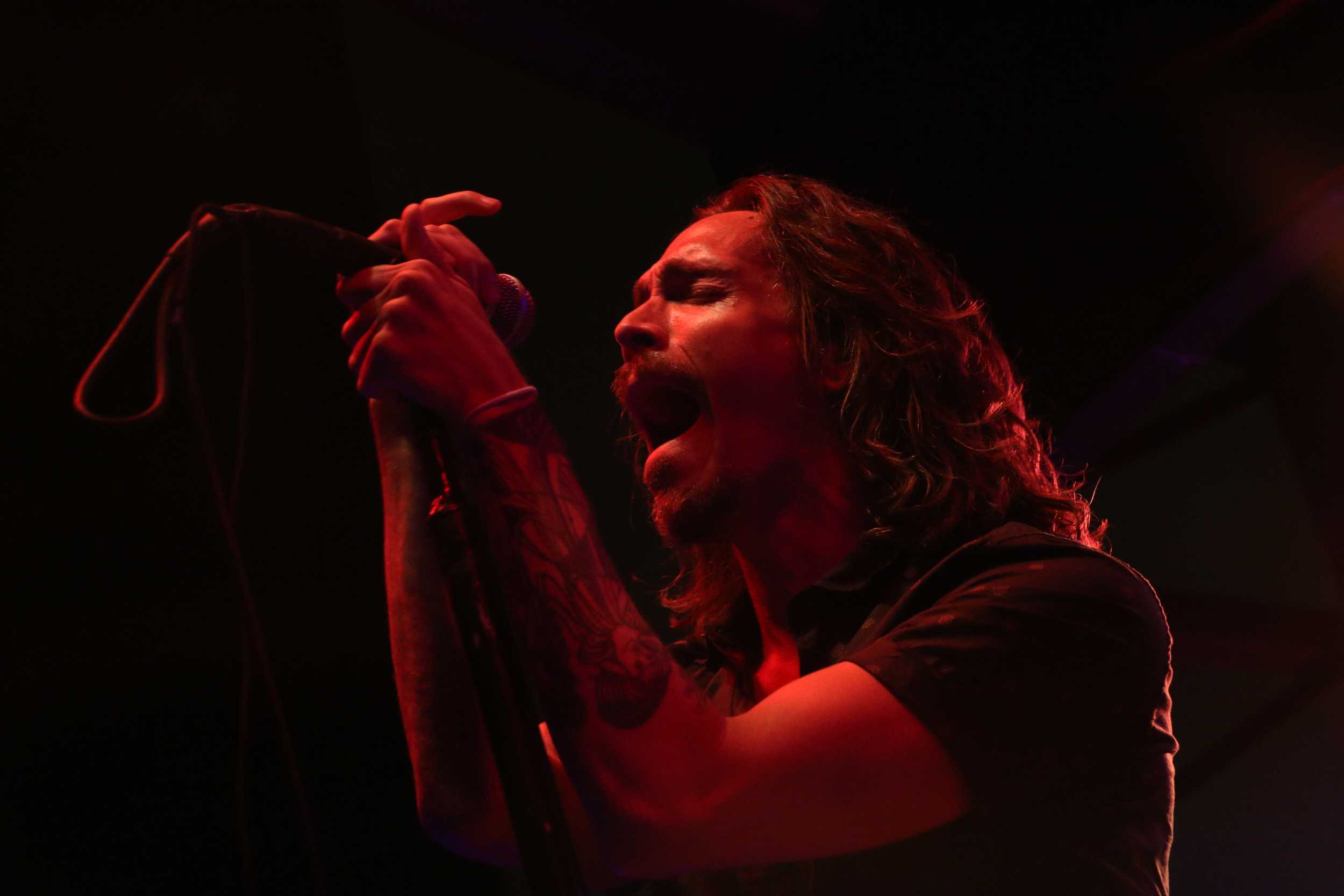   Brandon Boyd of Incubus performs at The Belmont during SXSW 2015. Photo by&nbsp;Joshua Guerra.  