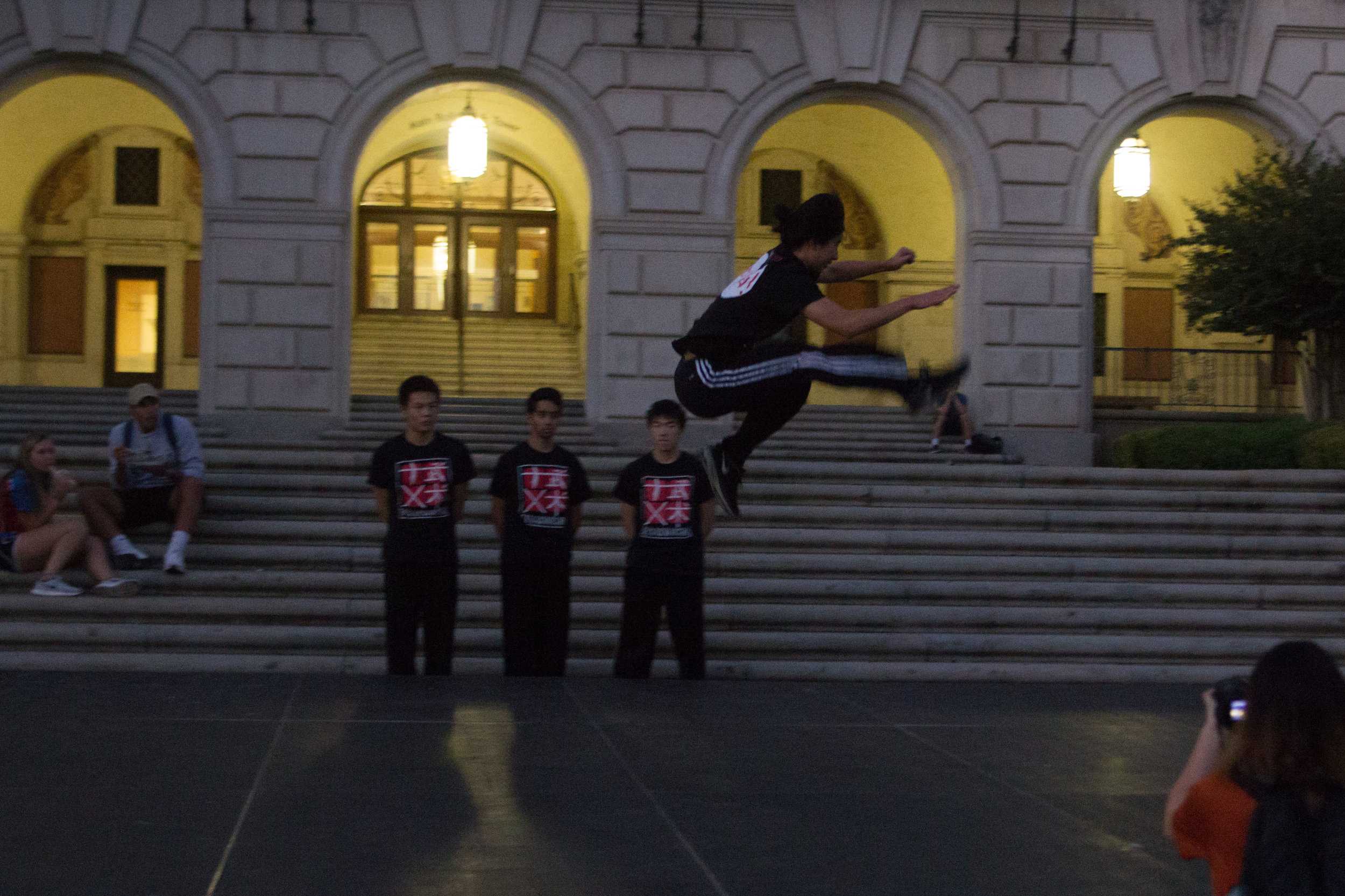   Members of Texas Wushu performing their routine for Try Culture.  