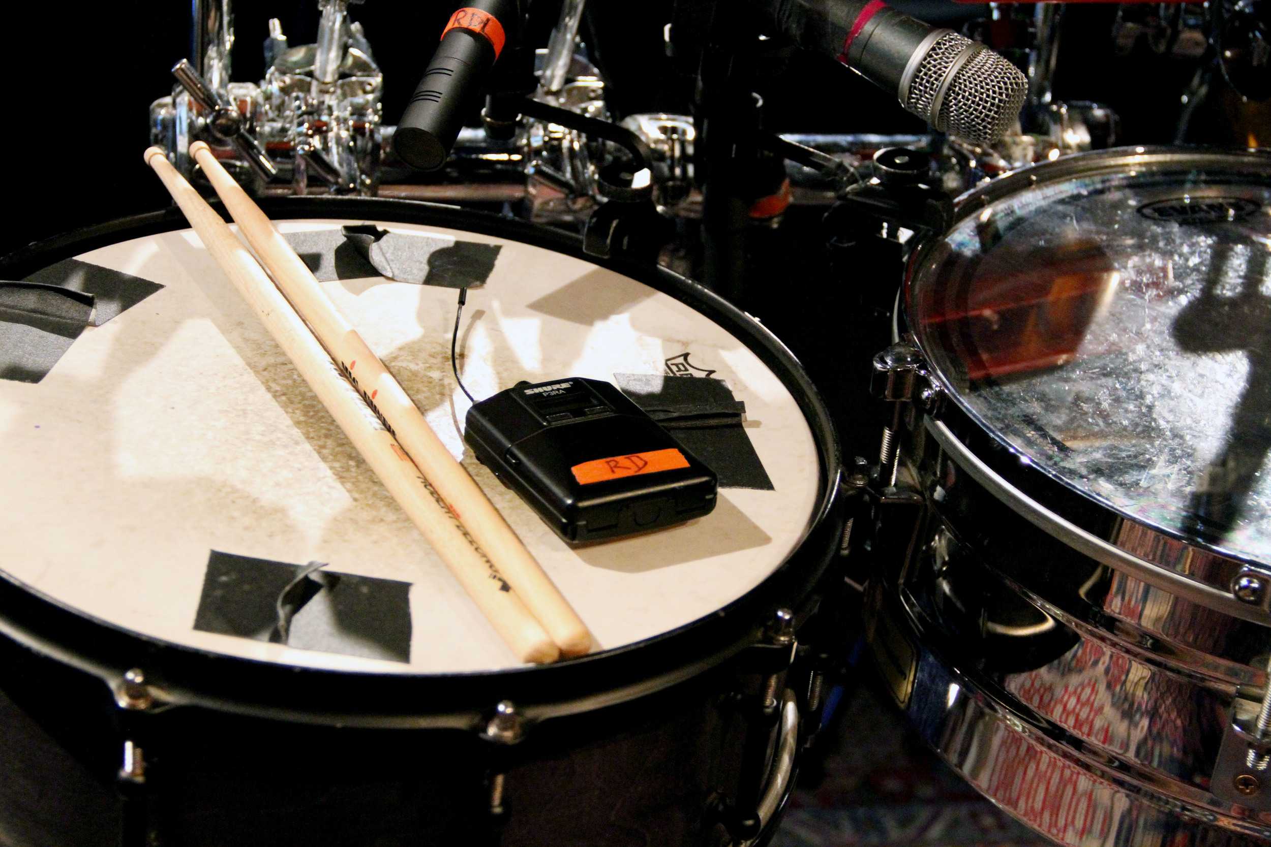  Drums, pads, joysticks and a Wii controller are just a few instruments included in DeLong’s live sets. 