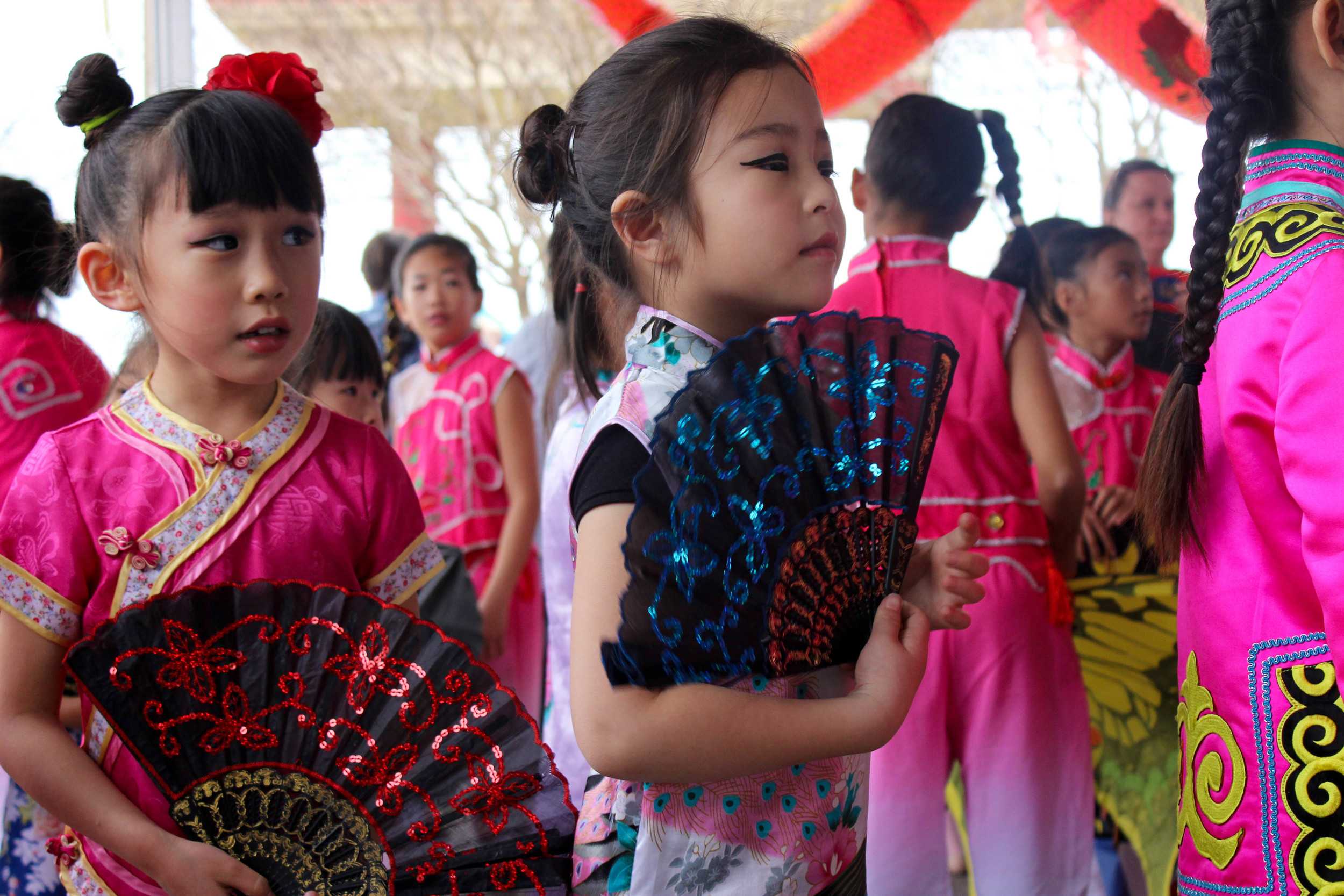  The Love of China School of Dance prepare for their performance. 