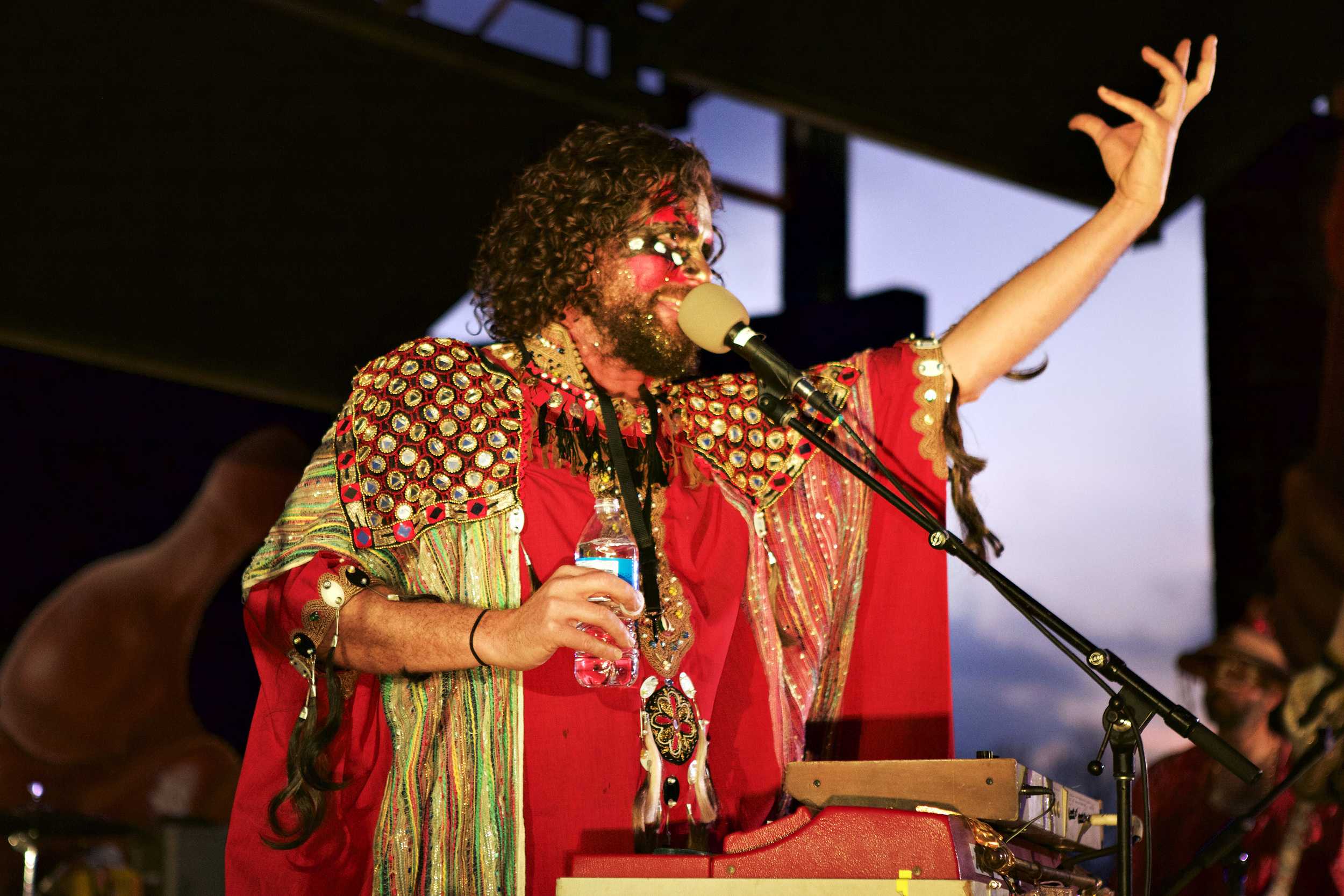  The Golden Dawn Arkestra performs at Pan Am Park during MapJam.&nbsp;   Photo by Sarah Jasmine Montgomery&nbsp;  