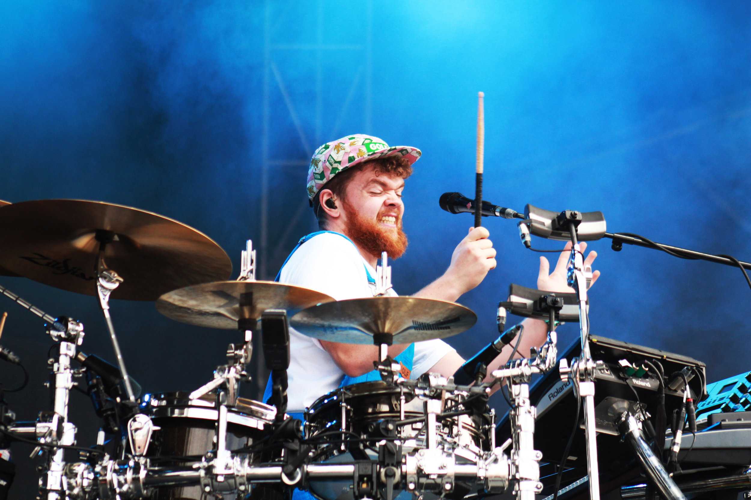   Jack Garratt plays multiple instruments for his set, a true one man band.  