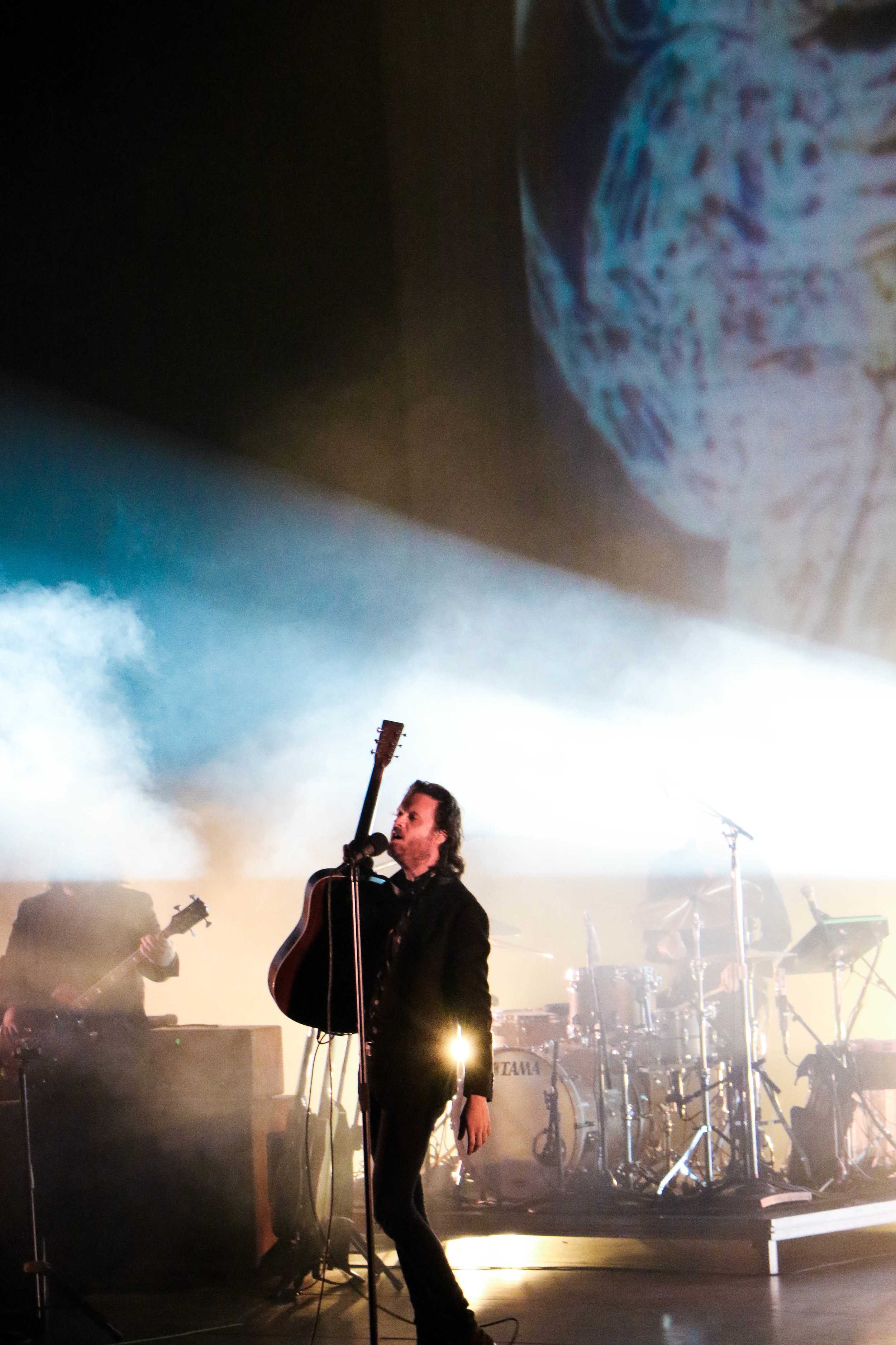   Father John Misty never fails to surprise the crowd as halfway through one of his songs, he tosses his guitar to someone off stage.  