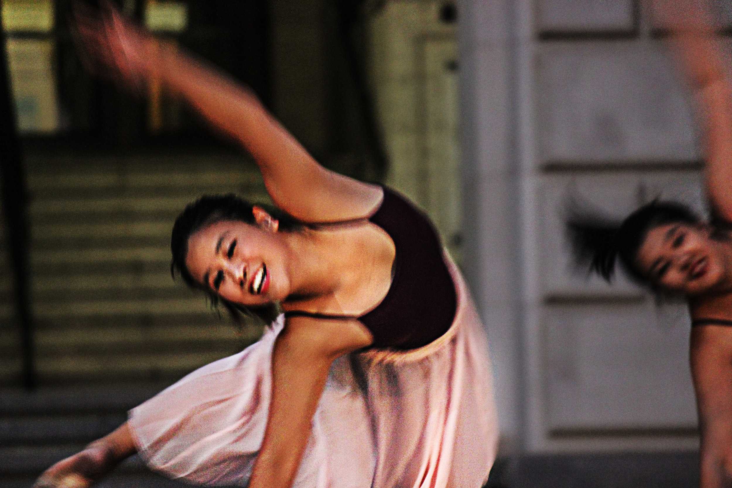   A dancer smiles during her performance.  