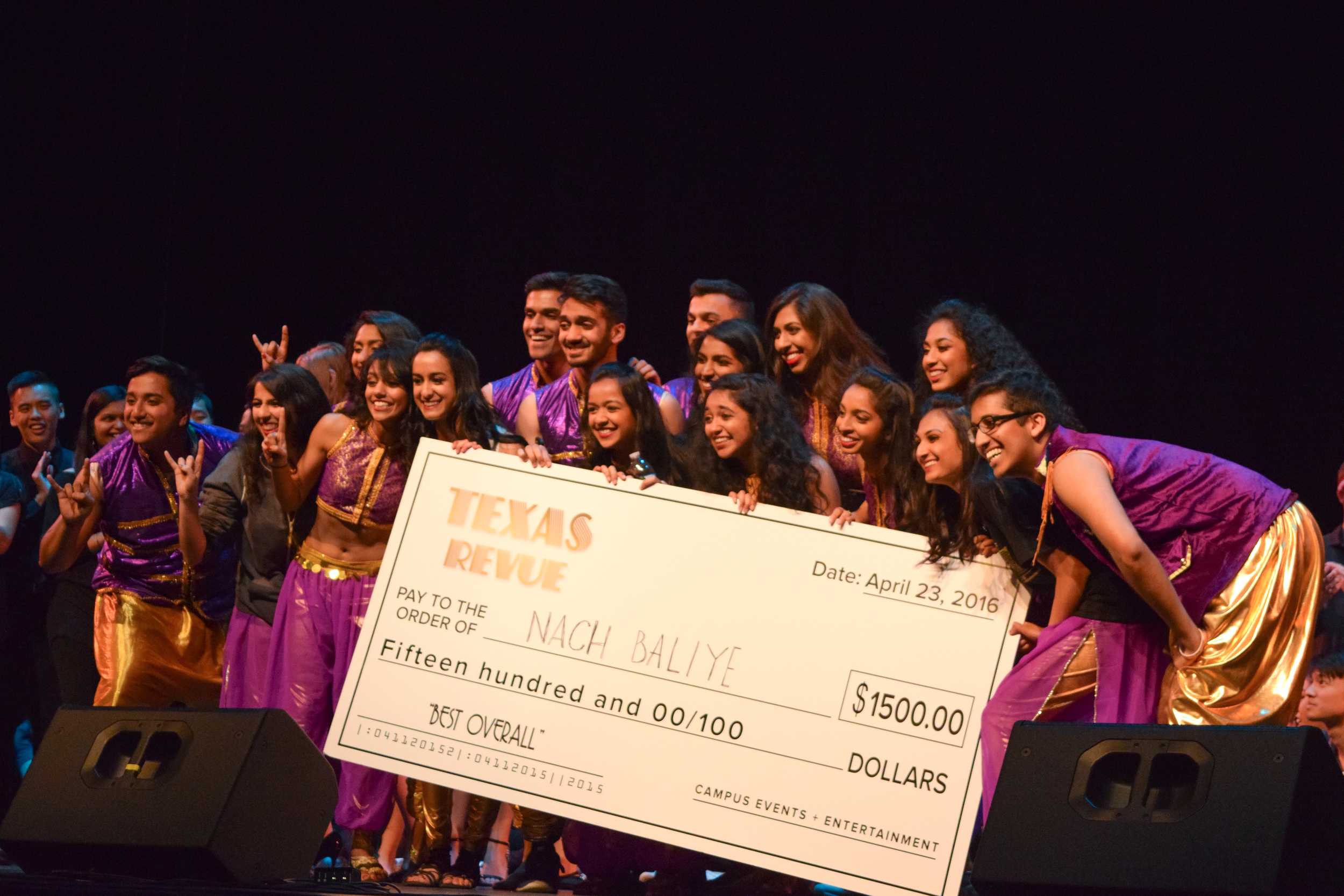   Texas Nach Baliye won the top prize of $1,500.  