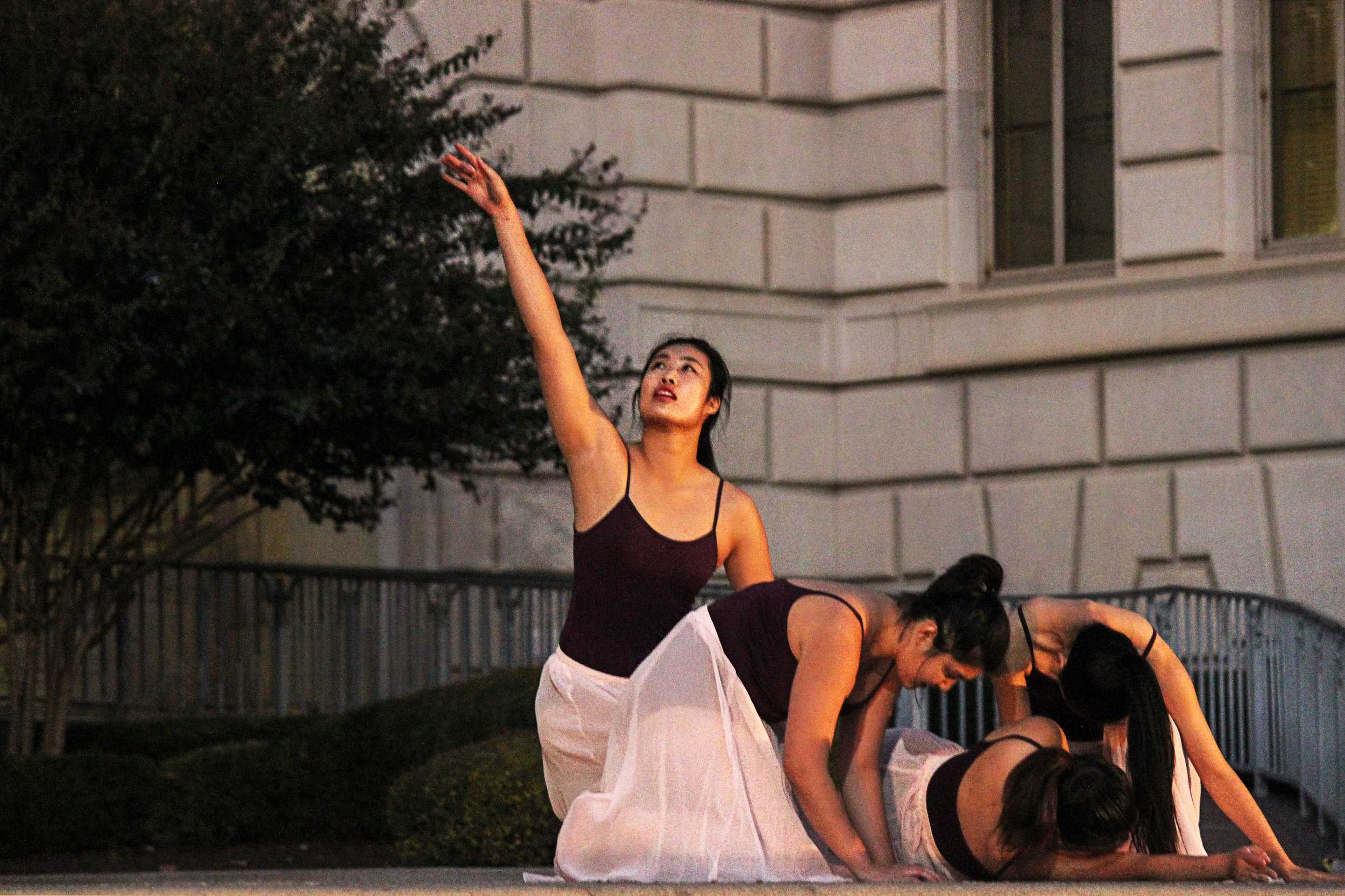   The Austin Chinese Dance Company performs for the crowd.  