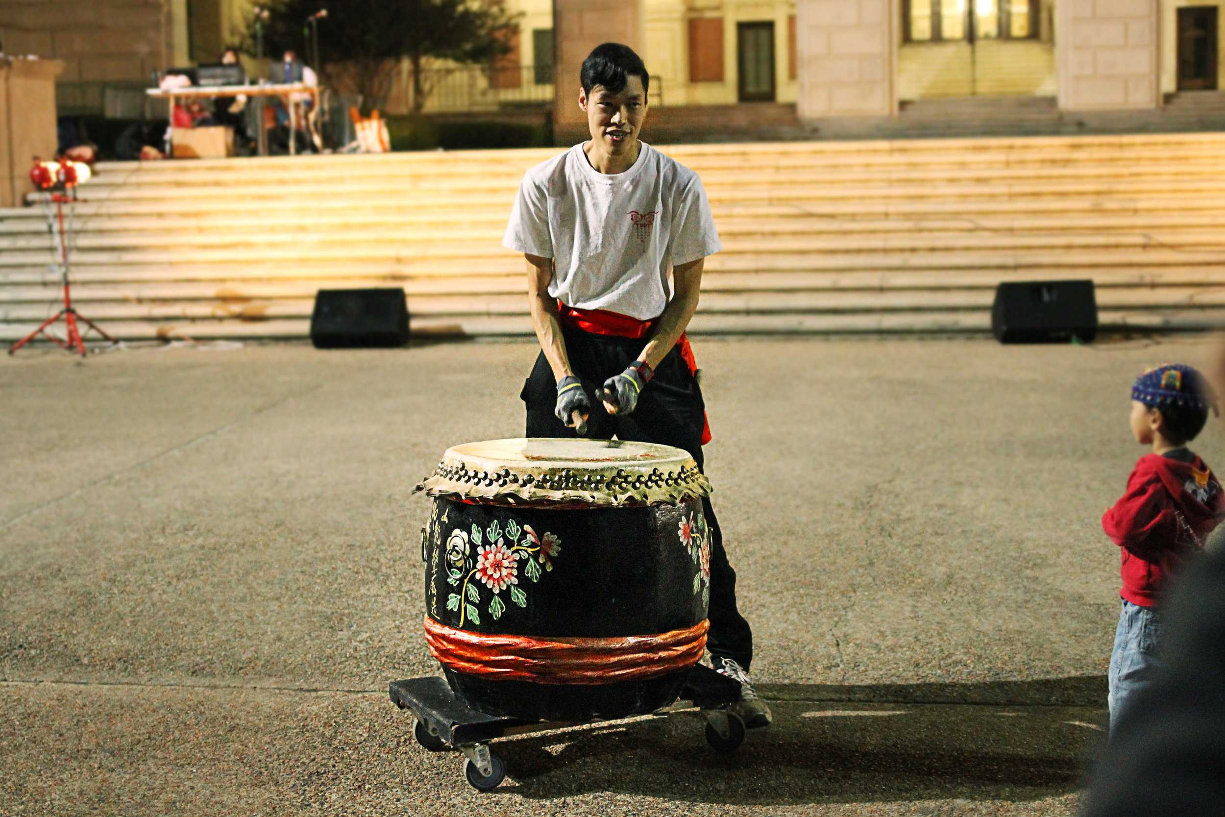   The dragon dancers were accompanied by drummers.  