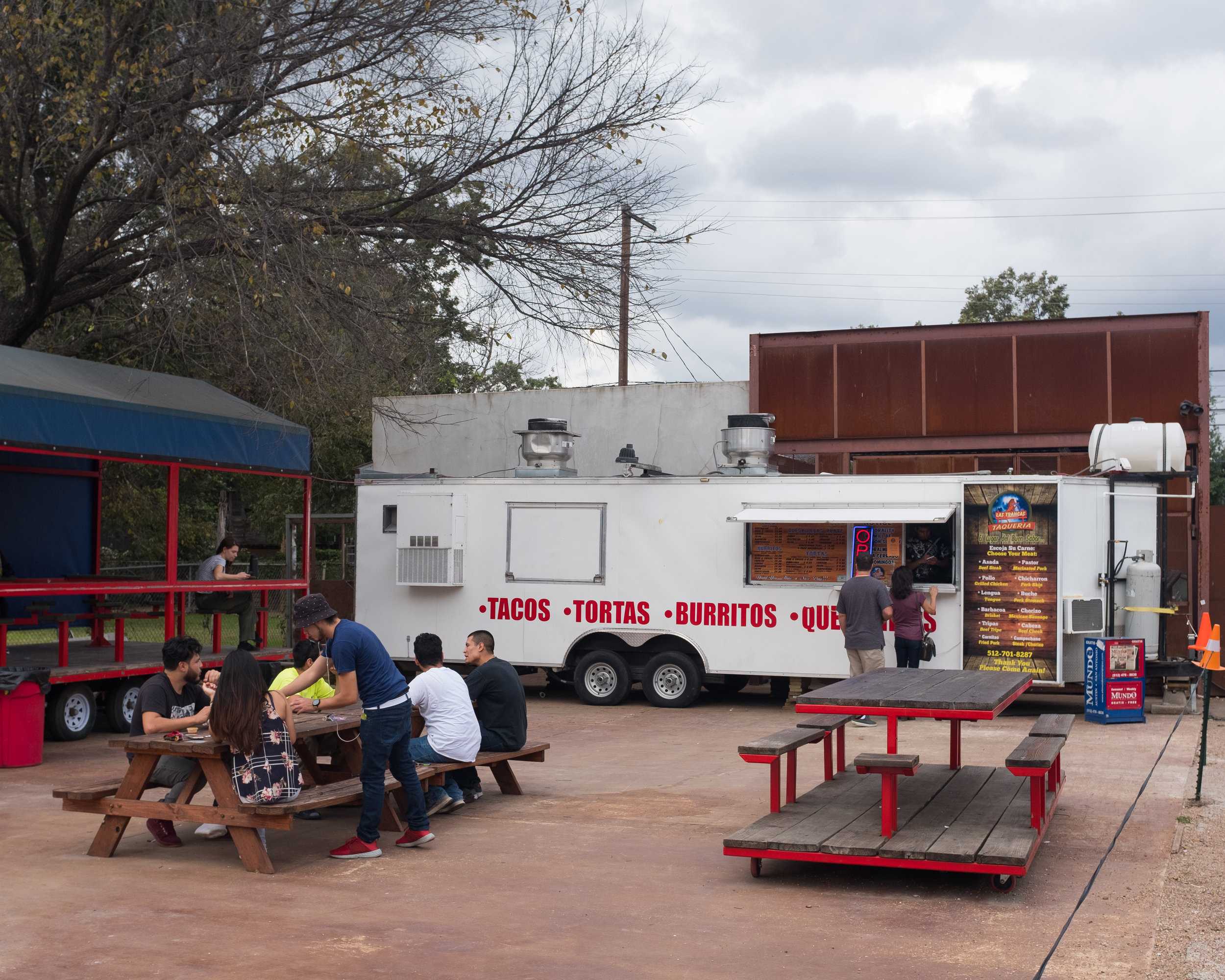   The Las Trancas food trailer on East Cesar Chavez  