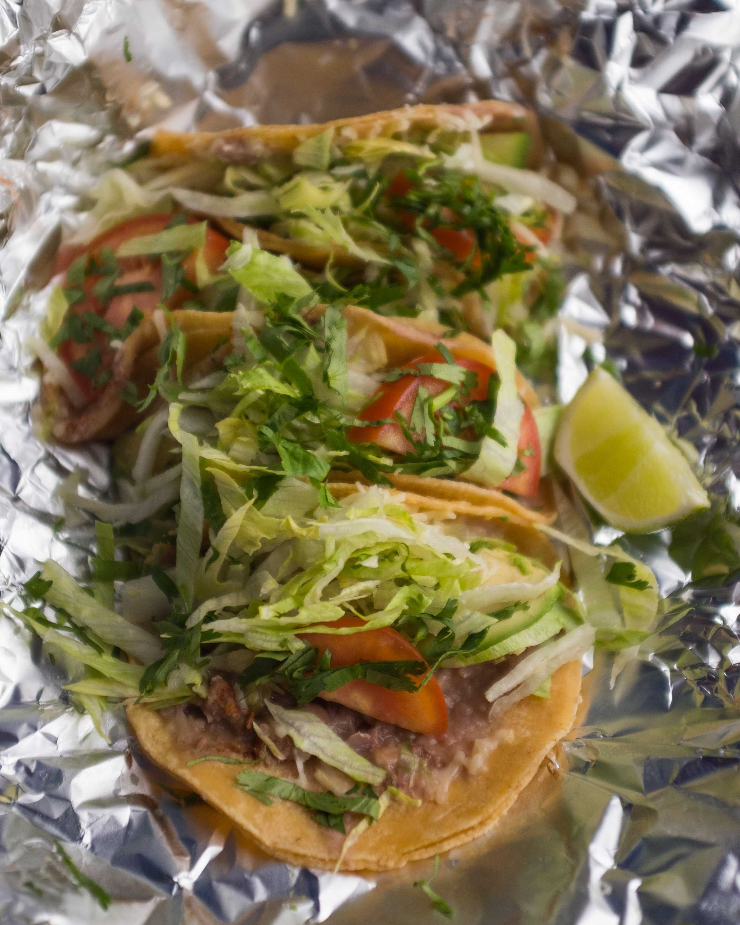   Vegetarian street tacos from Las Trancas  